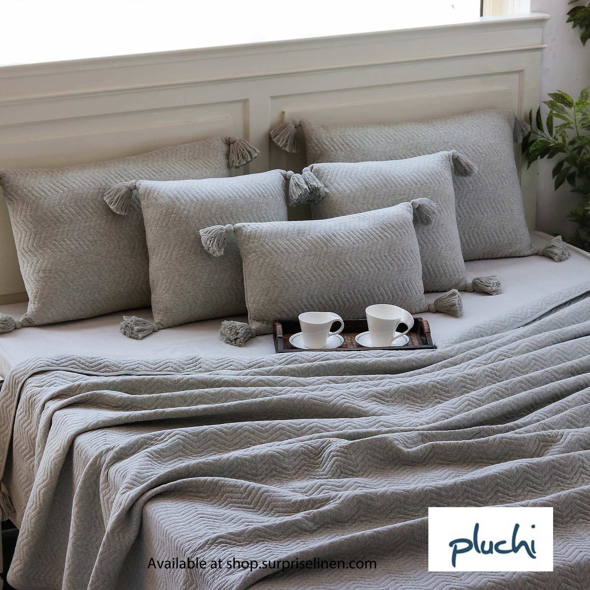 Pluchi - Zig Zag 3 Pcs Bedcover Set (Pale Whisper)