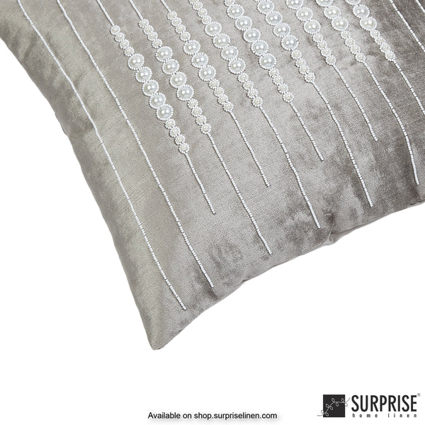 Surprise Home - Pearl Bracelet 40 x 40 cms Designer Cushion Cover (Grey)