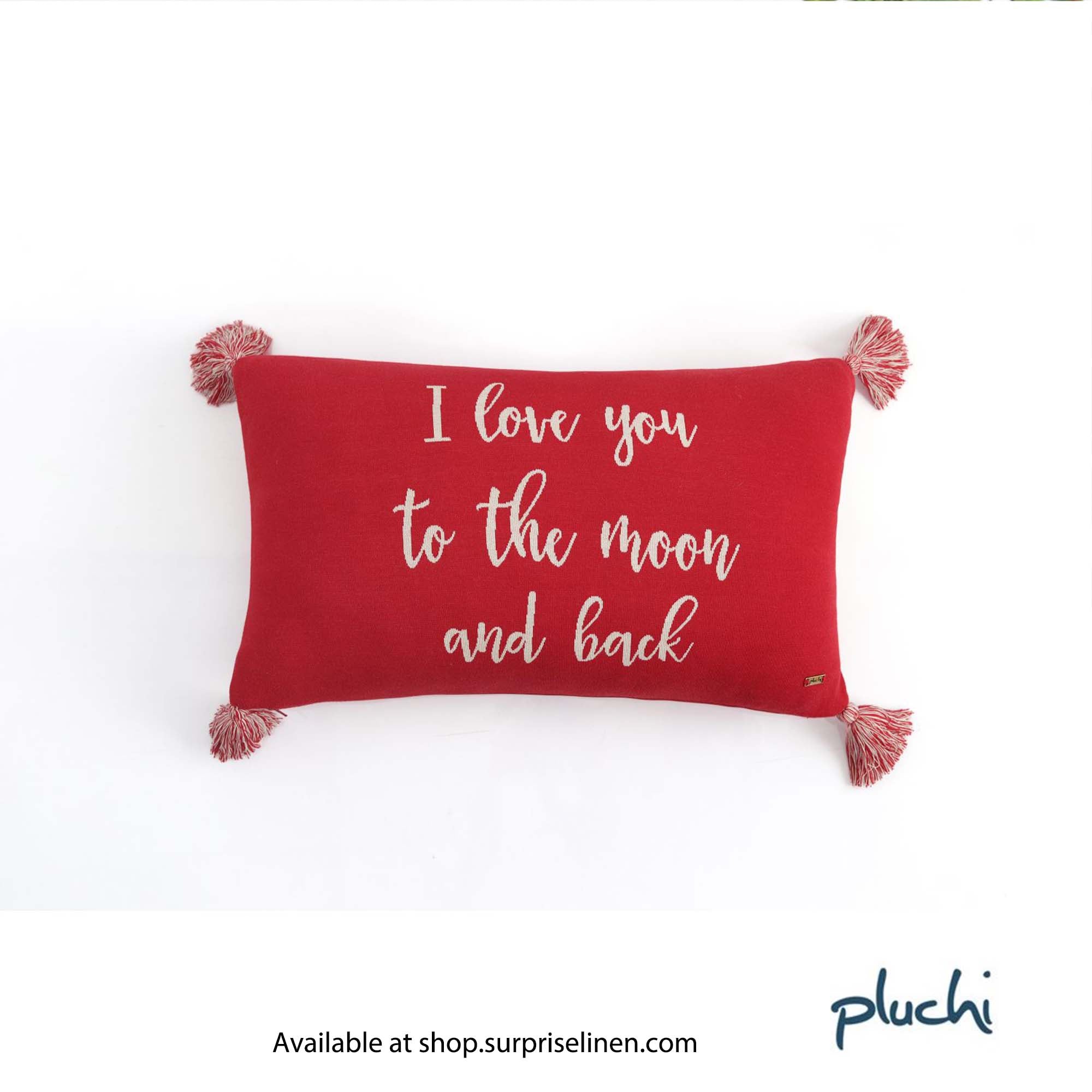 Pluchi - I Love You to The Moon & Back Cushion Cover (Red)