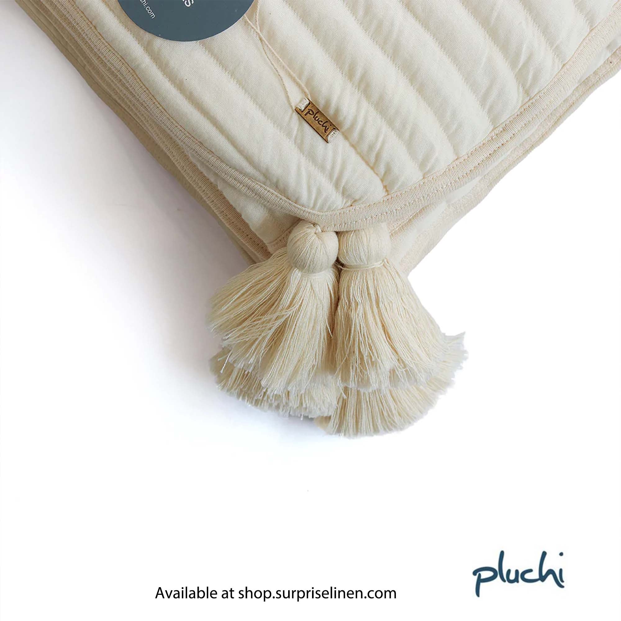 Pluchi - Waseme 100% Cotton Knitted King Size 3 Pcs Bed Cover Set (Ivory)