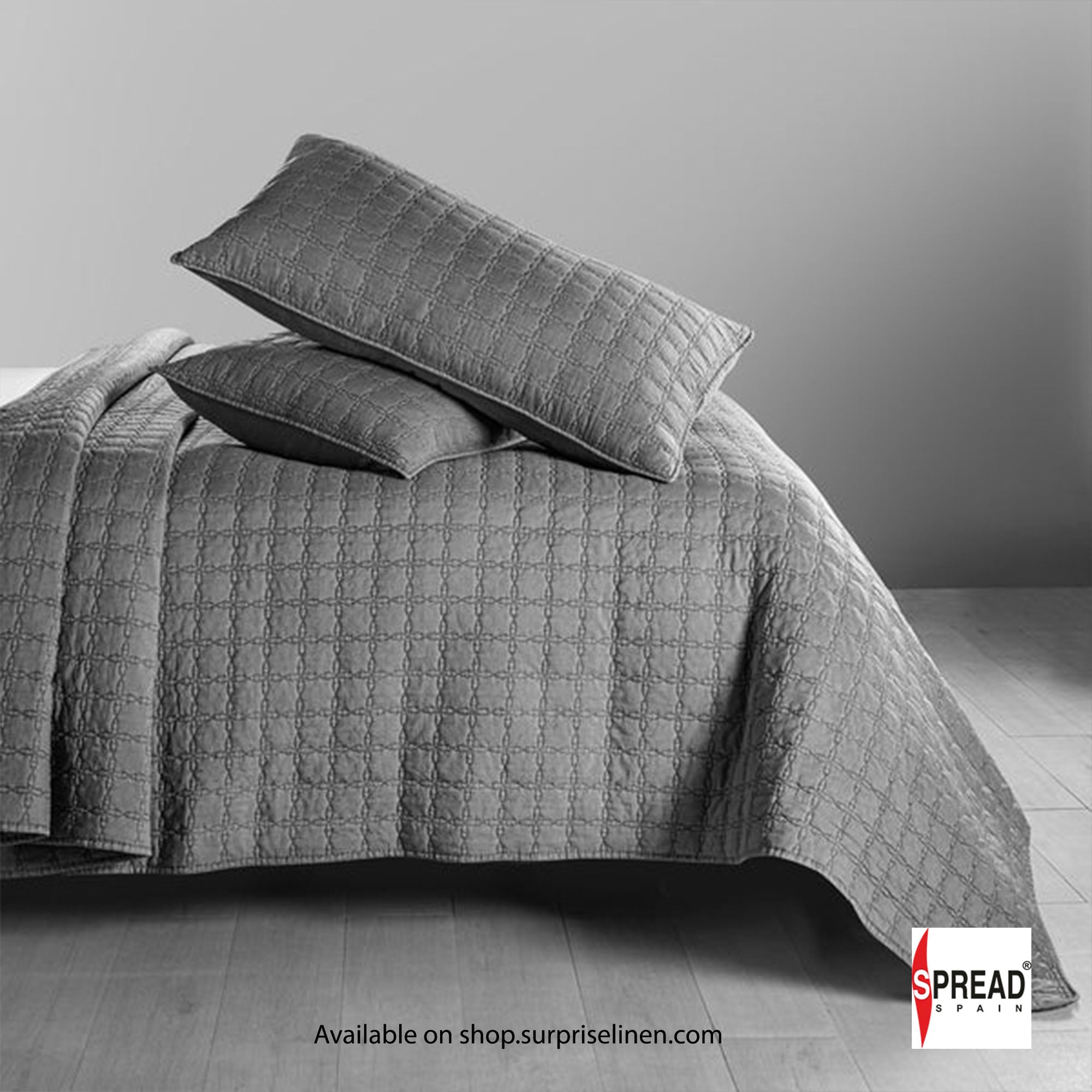 Spread Spain - Coastal 100% Stonewashed Cotton Bedcover Set (Drizzle)