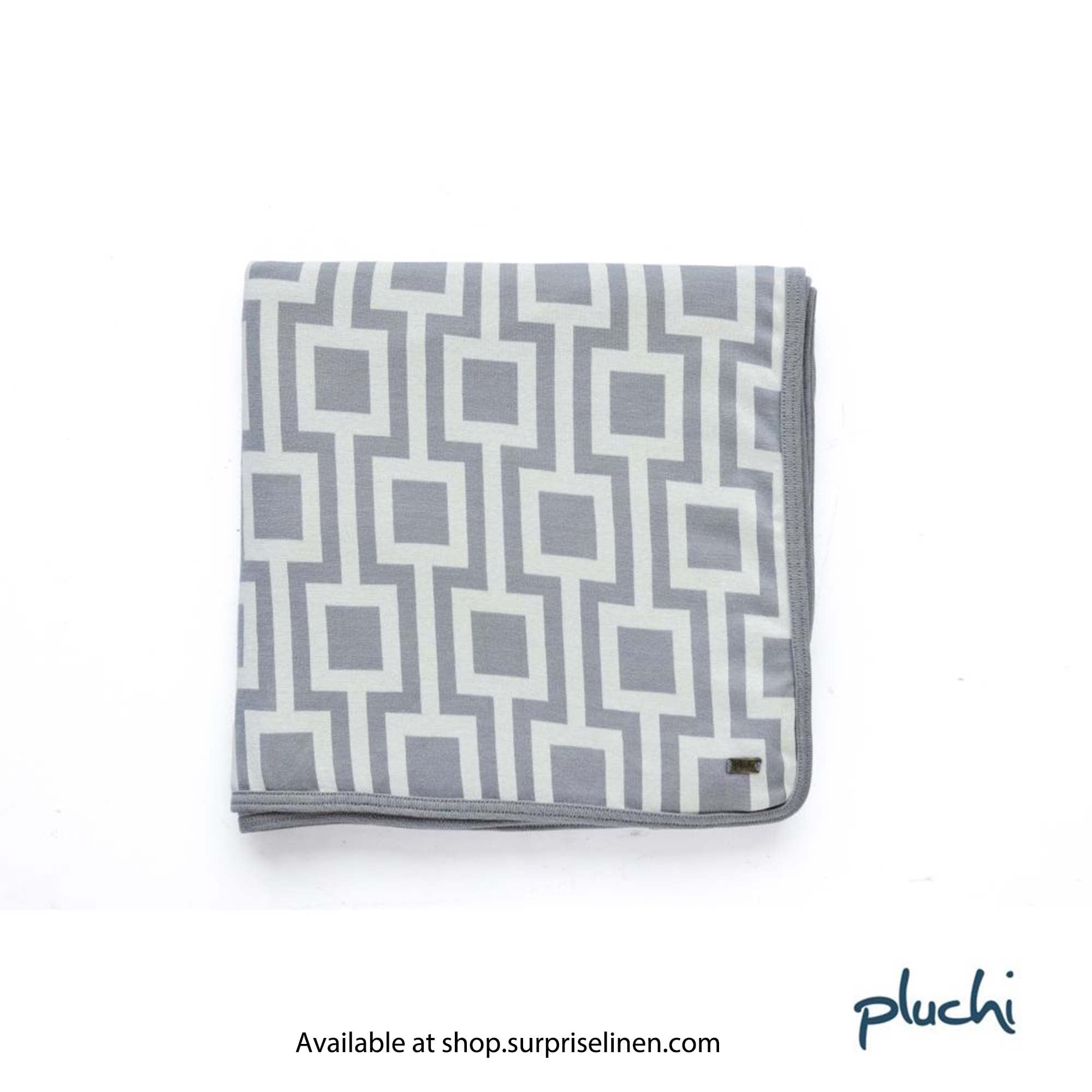 Pluchi - Box in Box Single Cotton Knitted Ac Blanket for Round the Year Use Set of 2 Pcs (Grey)