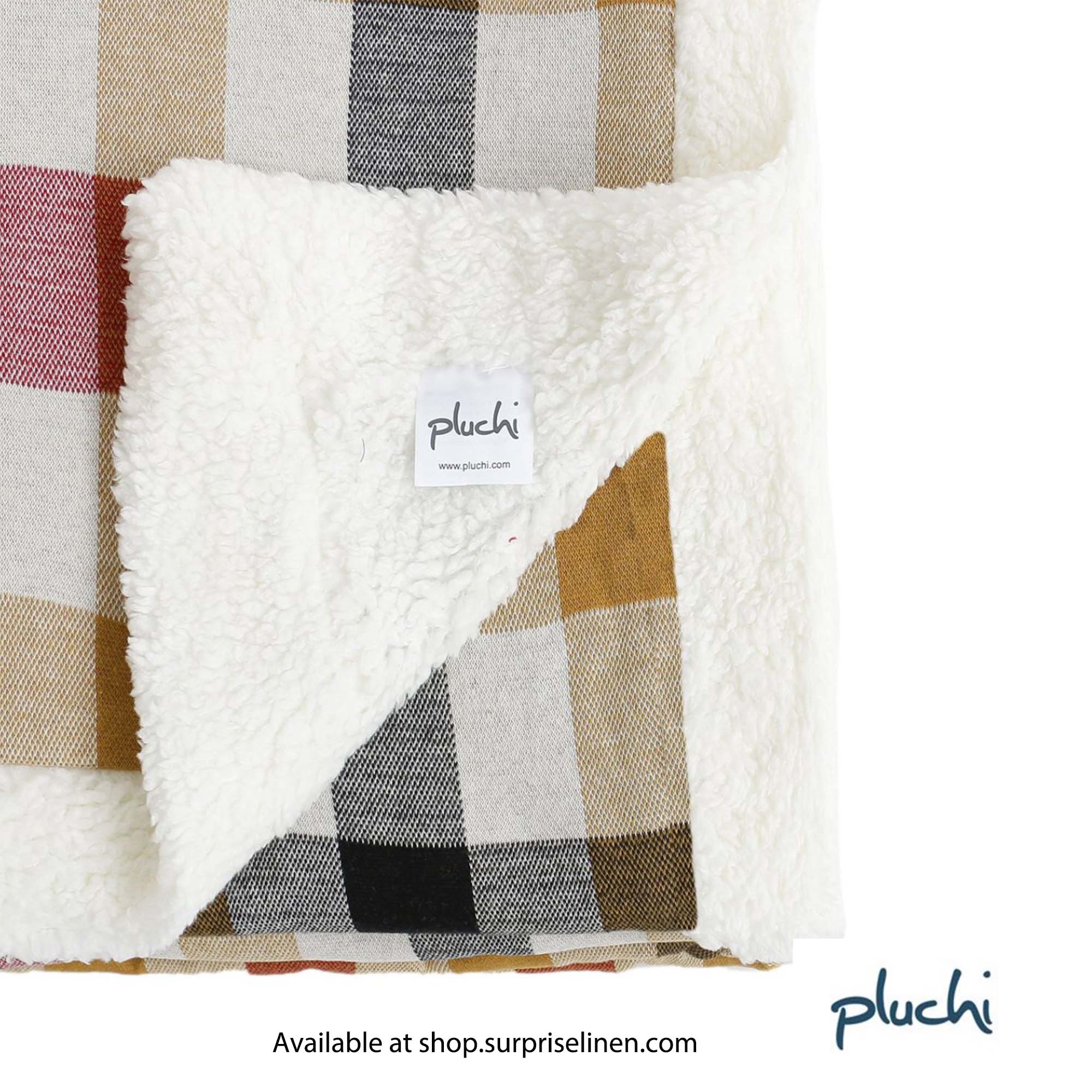 Pluchi - Colour Vibe Single Bed Cotton Knitted Blanket with Fur Back (Multicolor)