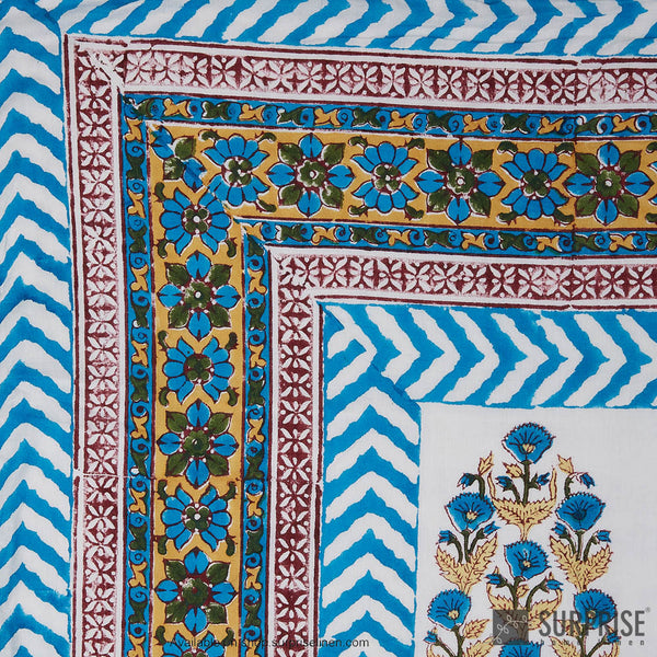 Surprise Home - Mughal Print Dohar (Sky Blue)