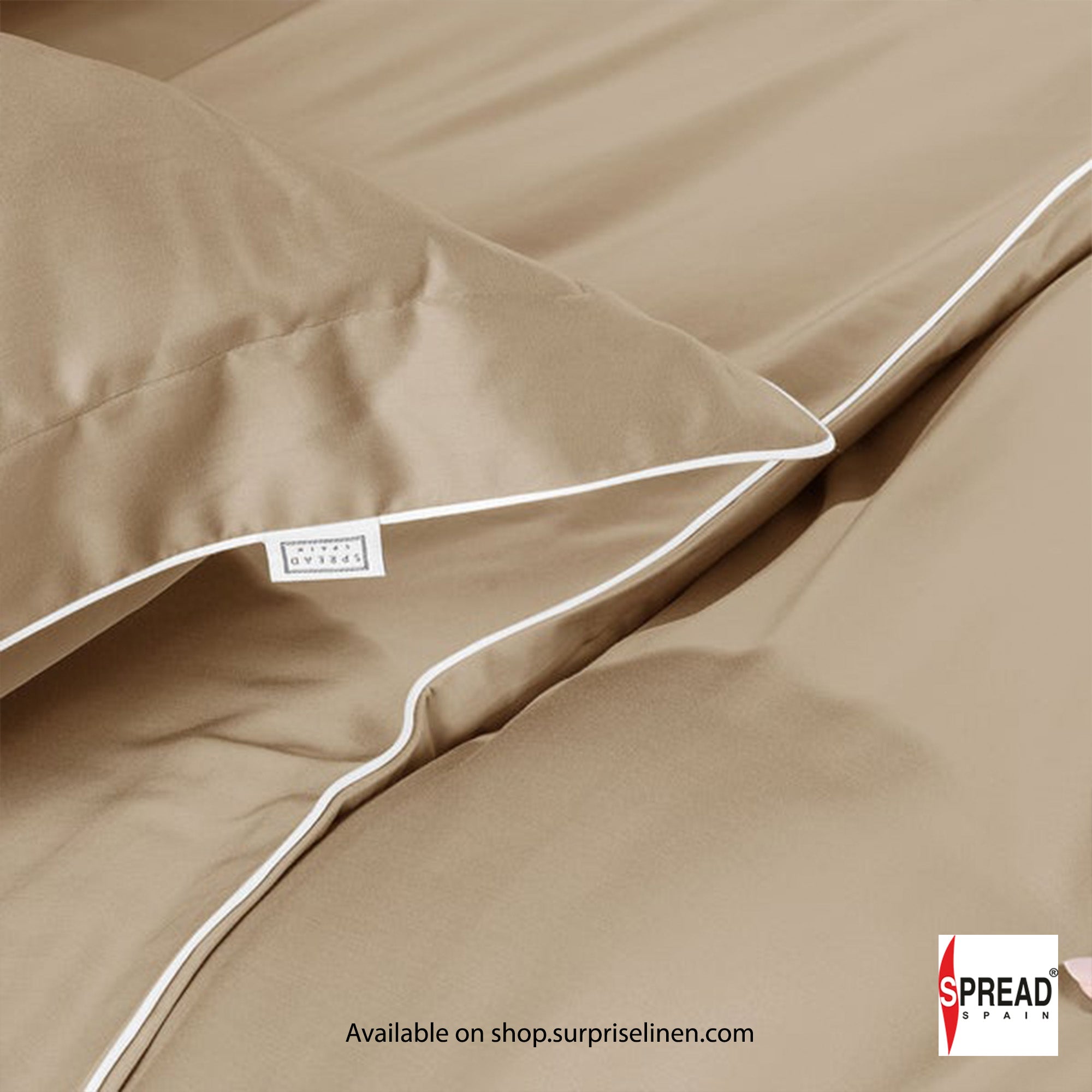 Spread Spain - The Italian Collection 500 Thread Count Cotton Bedsheet Set (Beige)
