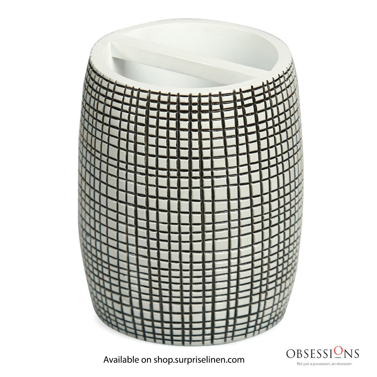 Obsessions - Alvina Collection Luxury Bathroom Accessory Set (Checkered Black)