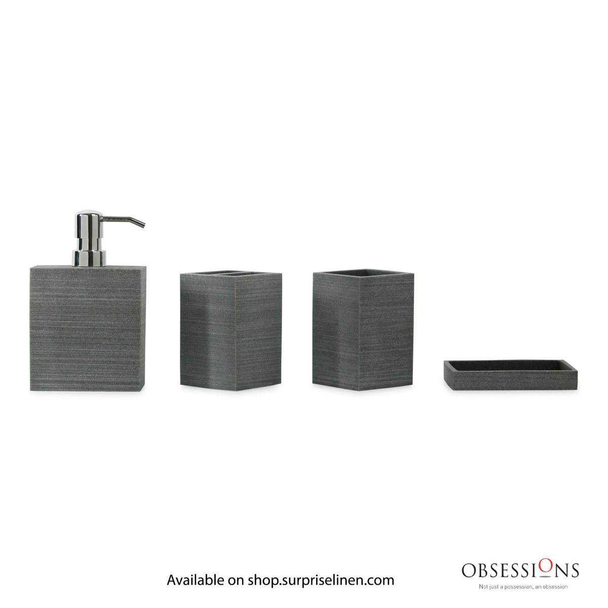 Obsessions - Alvina Collection Luxury Bathroom Accessory Set (Ash Grey)