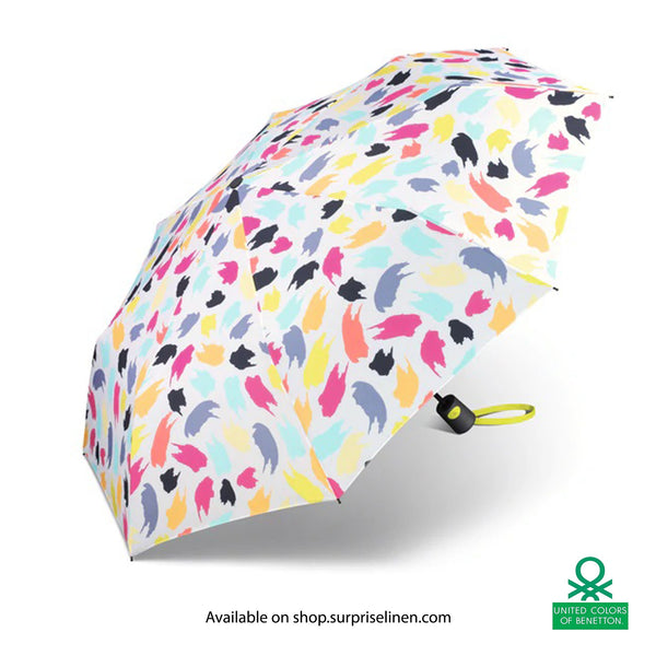 United Colors of Benetton - Windproof Mini Umbrella with UV Coating (Mania White)