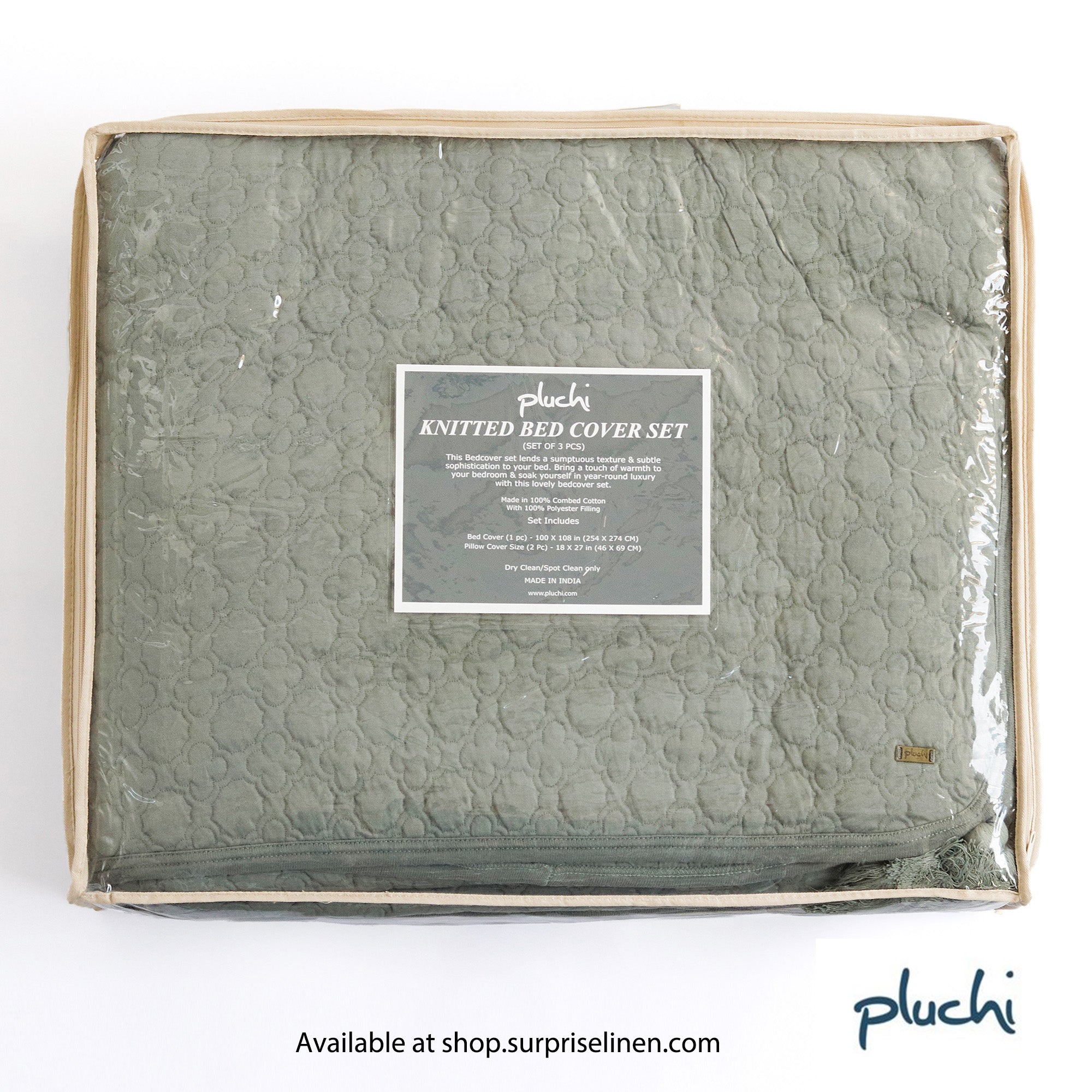 Pluchi - Bubbly Collection 3 Pcs Bedcover Set (Ryegrass)
