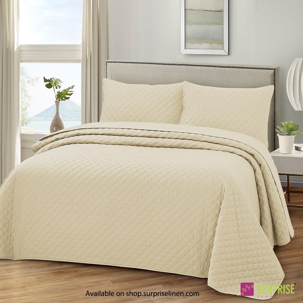 Surprise Home - Everyday Essentials Premium Quilted Swiss 3 Pcs Bedcover Set (Shell)