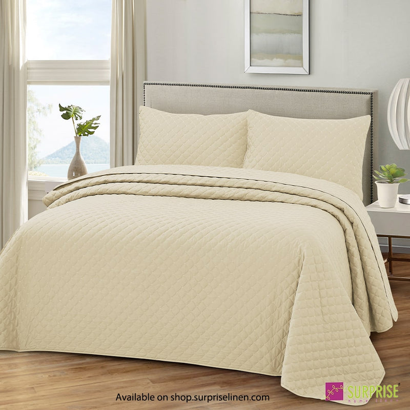 Surprise Home - Everyday Essentials Premium Quilted Swiss 3 Pcs Bedcover Set (Shell)