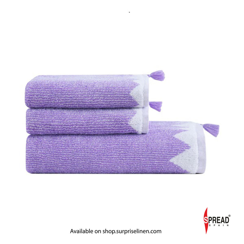 Spread Spain - Vibrant 100% Cotton Towels with Tessels (Violet)