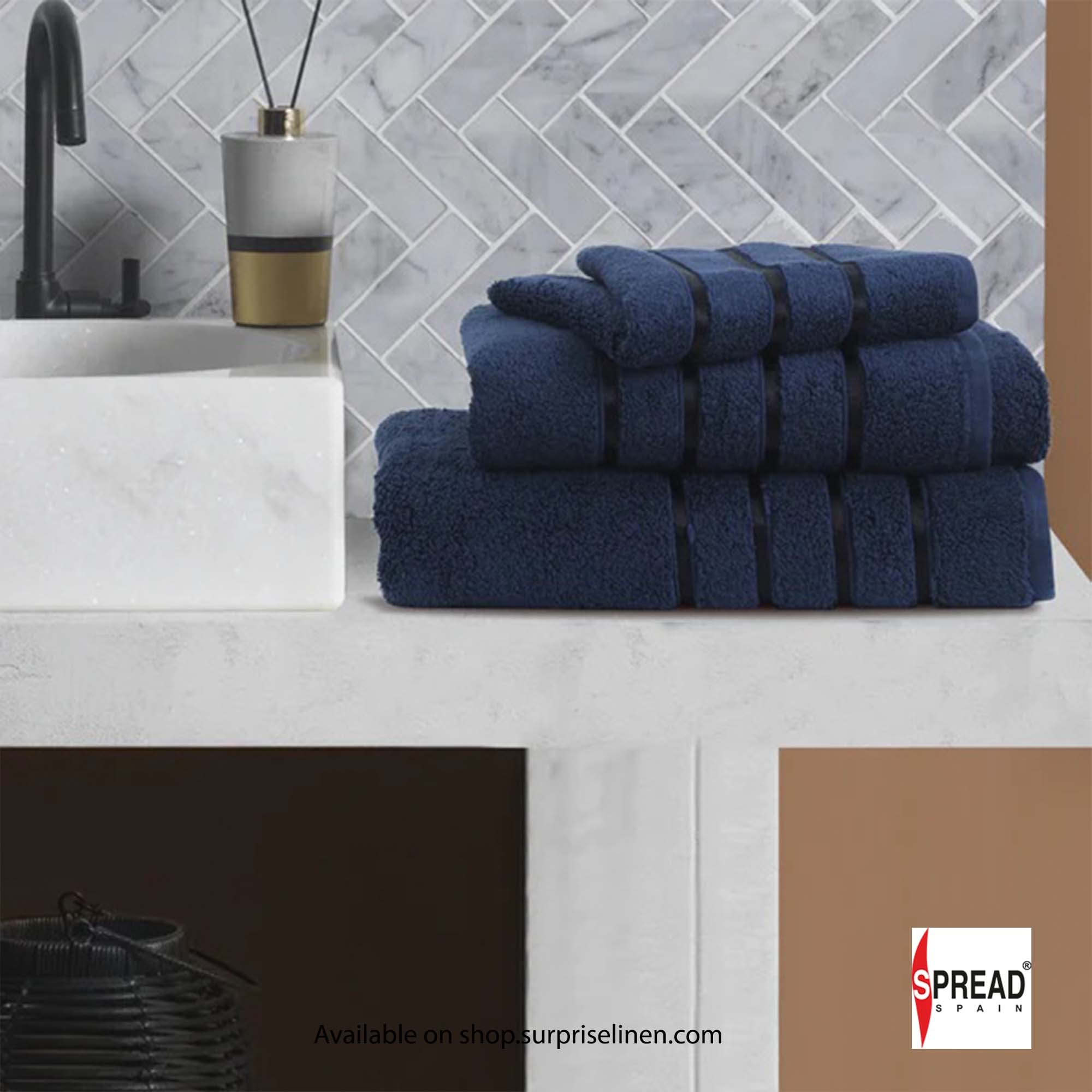 Spread Spain - Roman Bath Collection Towels (Navy Blue)