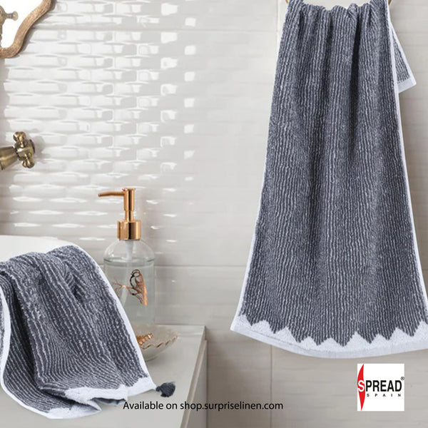 Spread Spain - Vibrant 100% Cotton Towels with Tessels (Dark Grey)