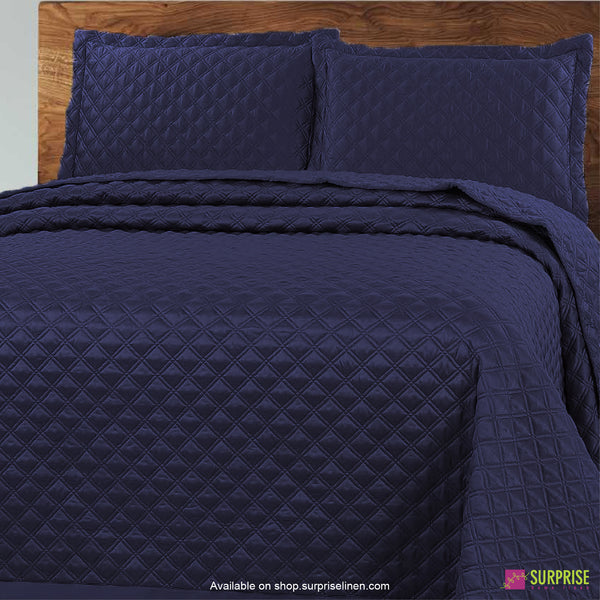Surprise Home - Luxe 3 Pcs Quilted Bed Cover Set (Sapphire)