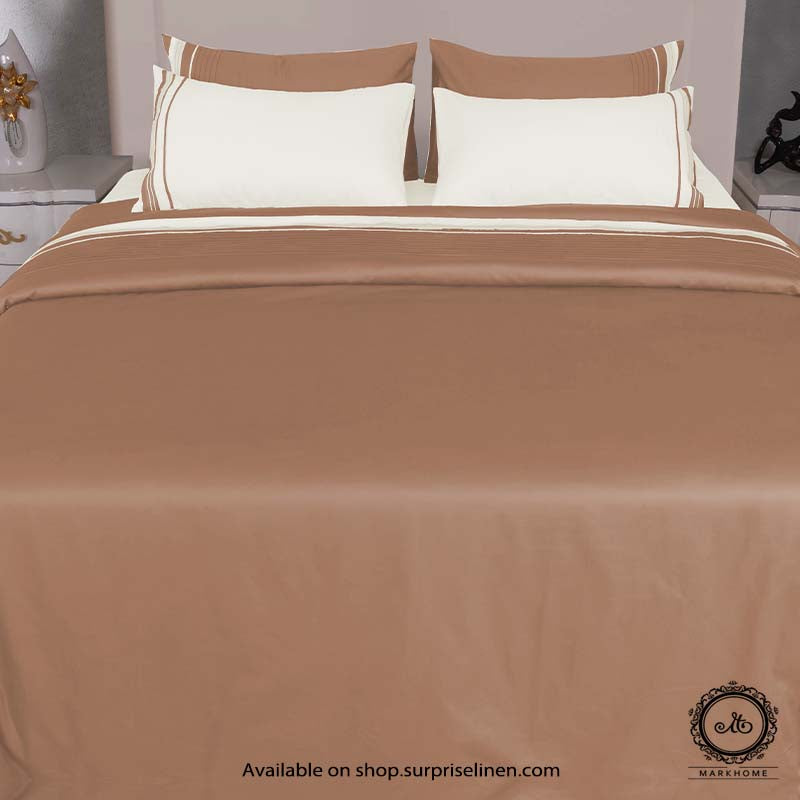 Mark Home - 100% Cotton Satin Amour 400 TC 6 pcs Bed Ensemble Set (Ivory)