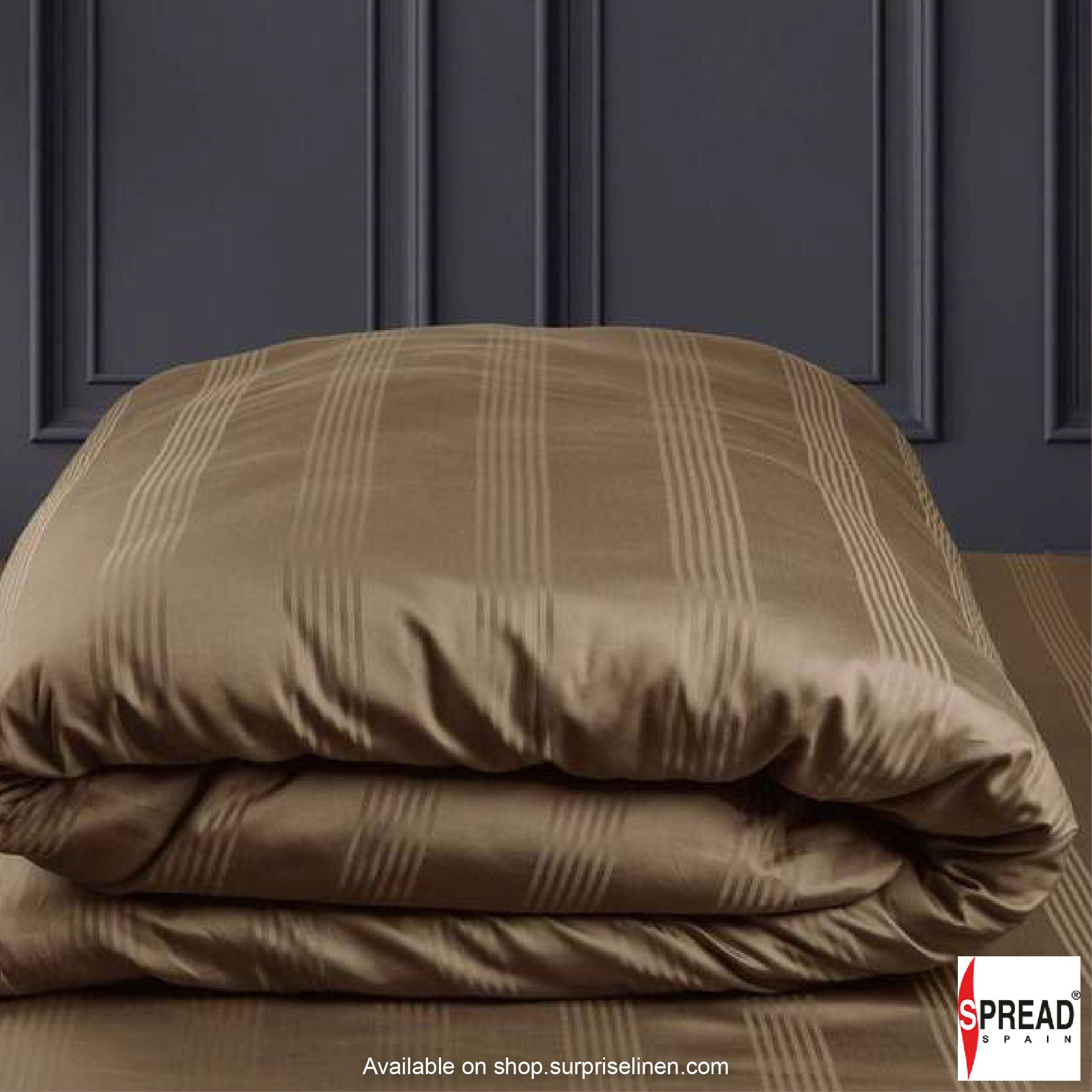 Spread Spain - Premium 450 Thread Count Cotton Barcode Collection Bedsheet Set (Brown)
