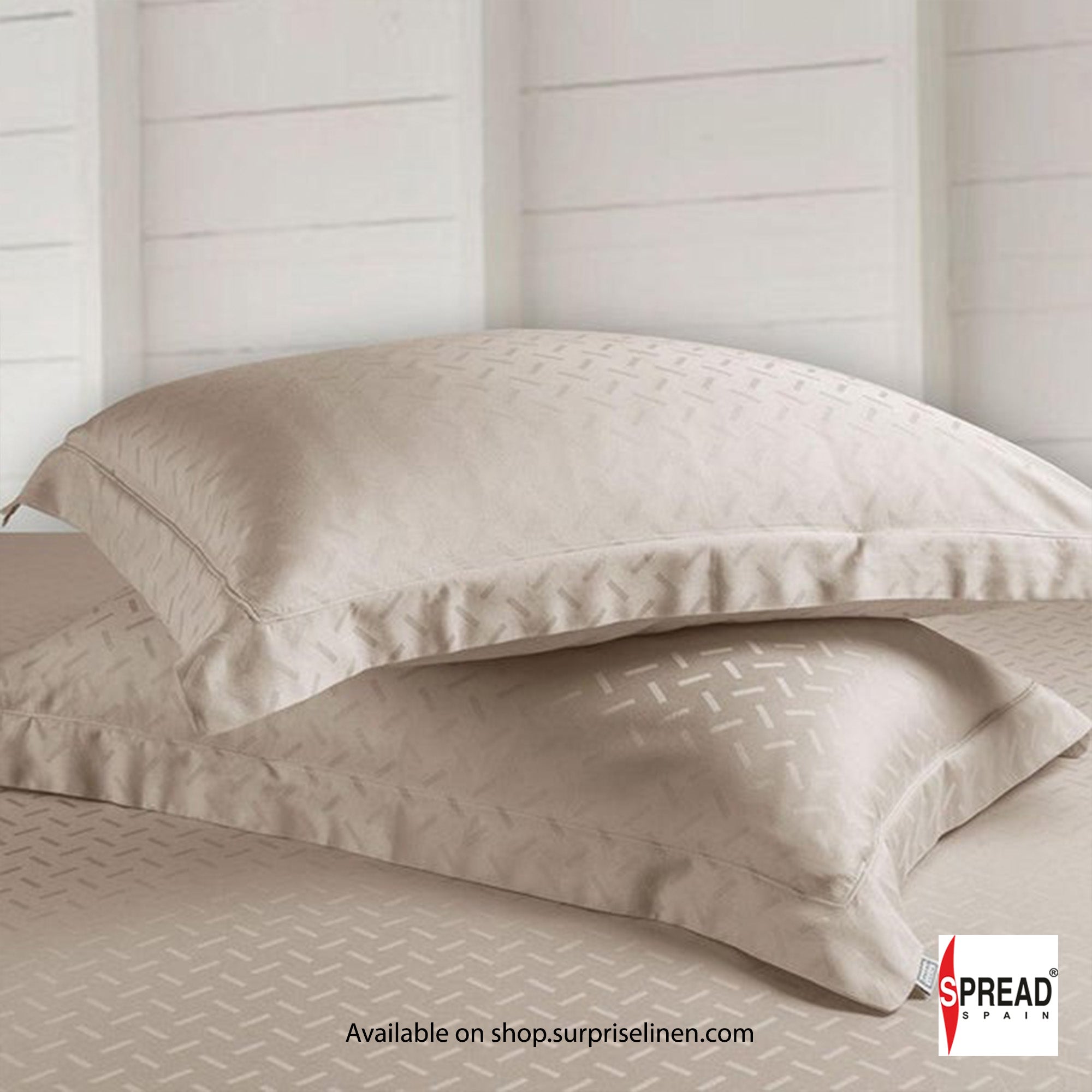 Spread Spain - Italian Jacquard Collection Collection 450 Thread Count Bed Sheet Set (Beige Drumsticks)