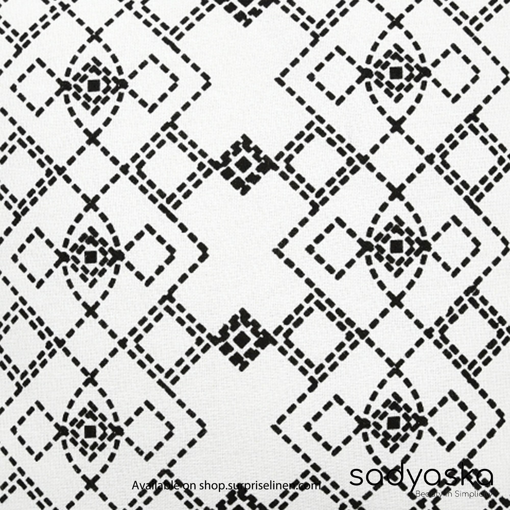 Sadyaska - Luxurious Dotted Geometric Print Cushion Cover (Black & White)