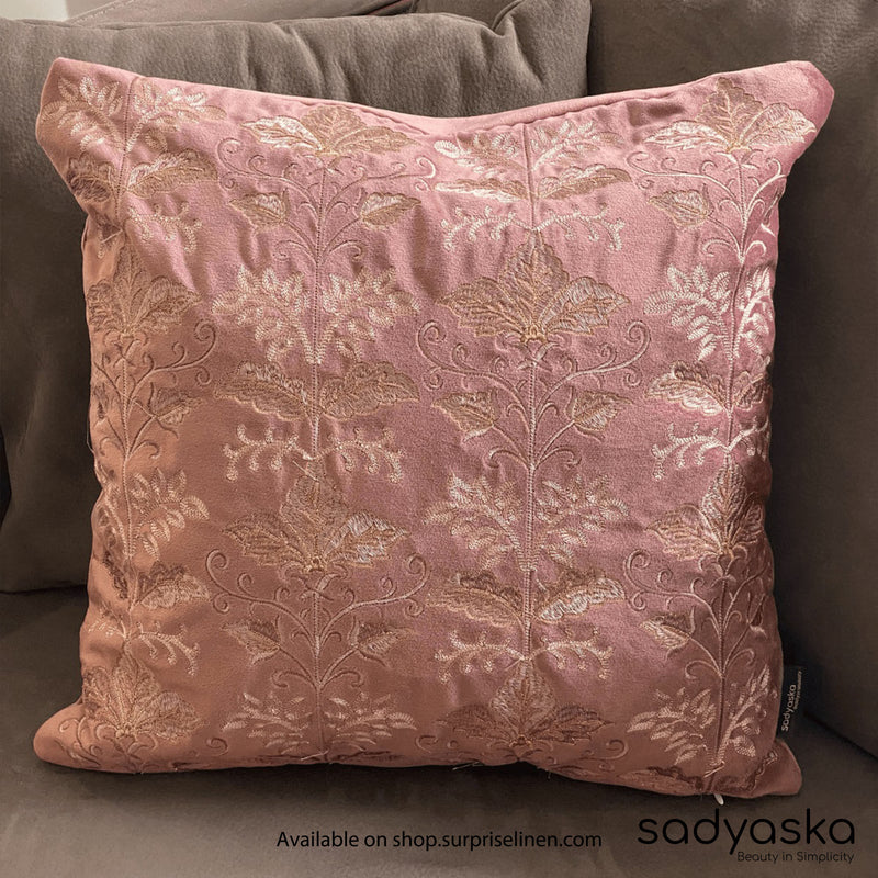 Sadyaska - Decorative Fern Velvet Cushion Cover (Blush)