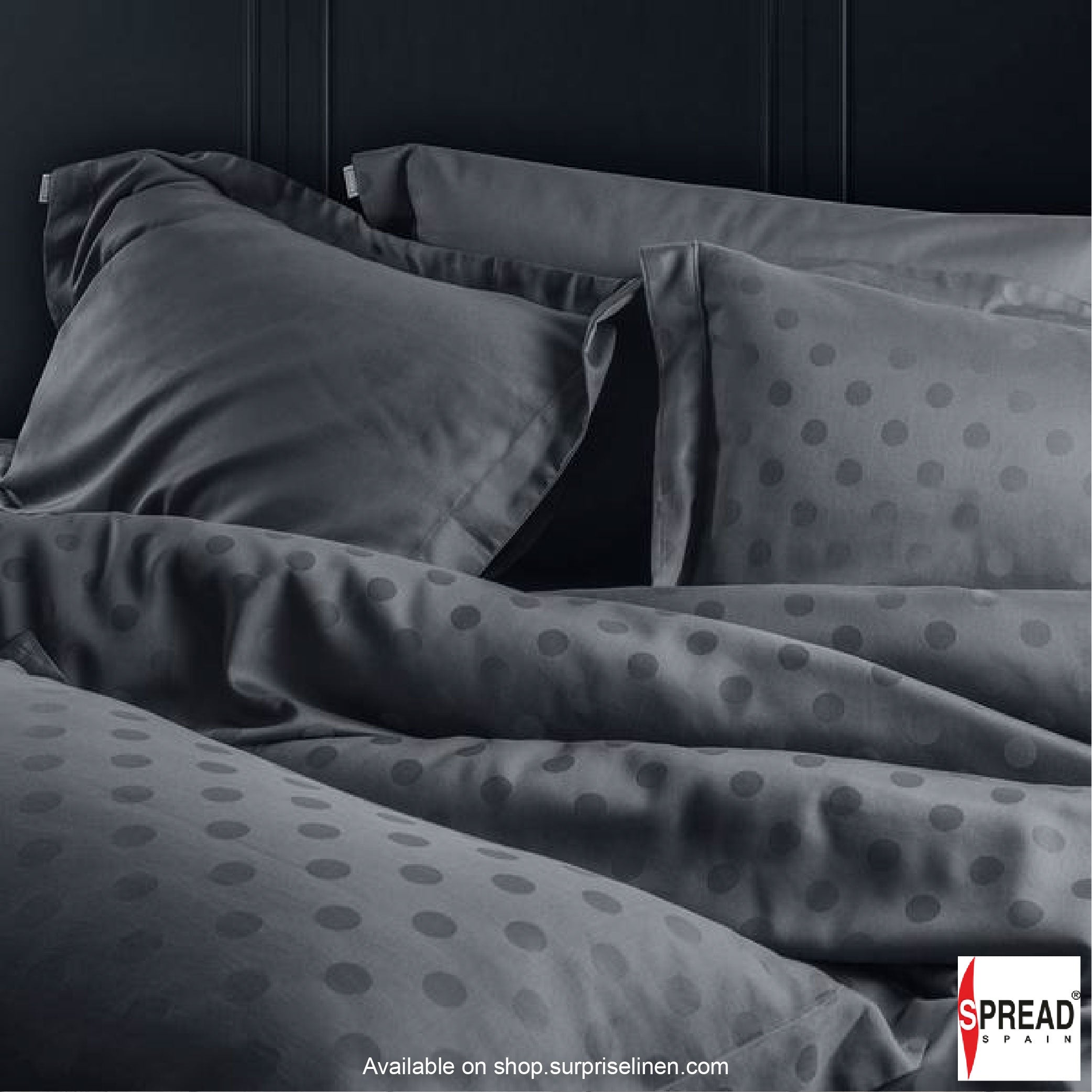 Spread Spain - Italian Jacquard Collection Collection 450 Thread Count Bed Sheet Set (Earth Grey Dot)