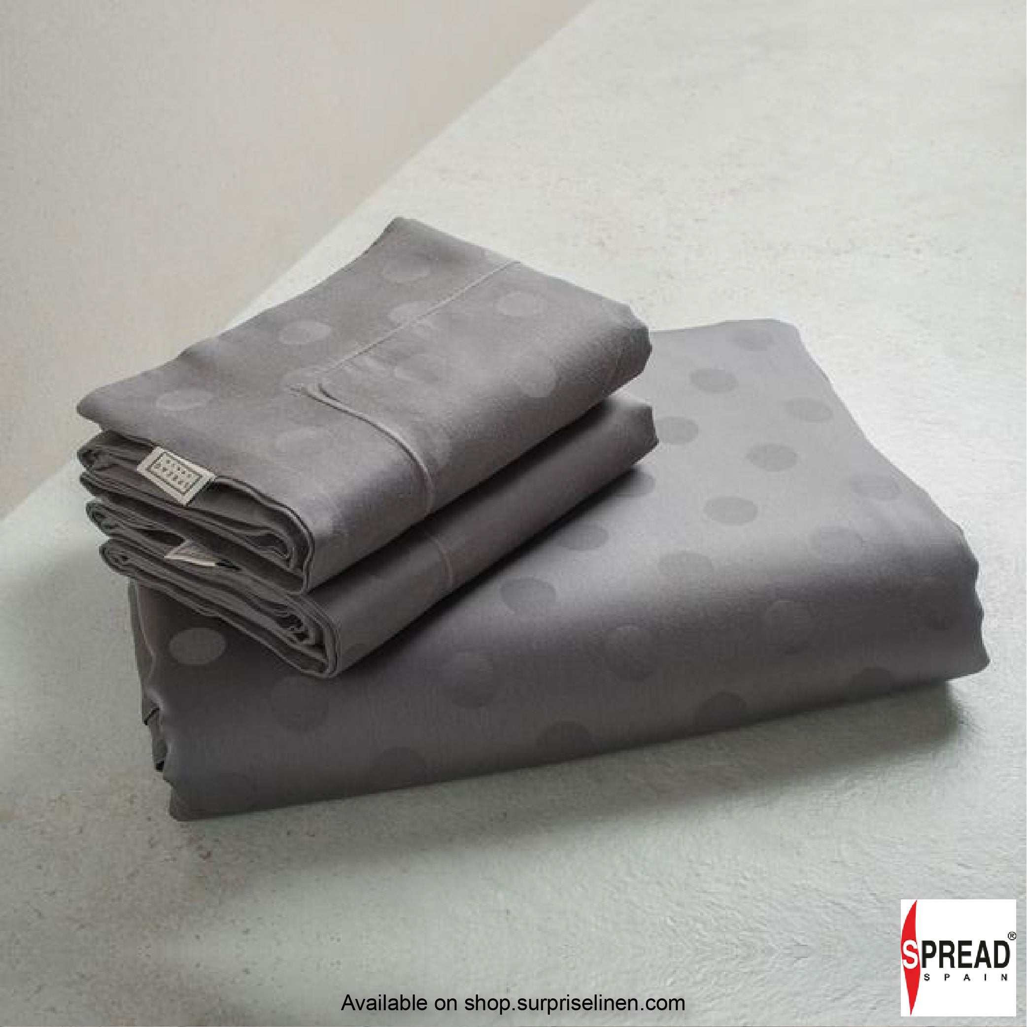 Spread Spain - Italian Jacquard Collection Collection 450 Thread Count Bed Sheet Set (Earth Grey Dot)