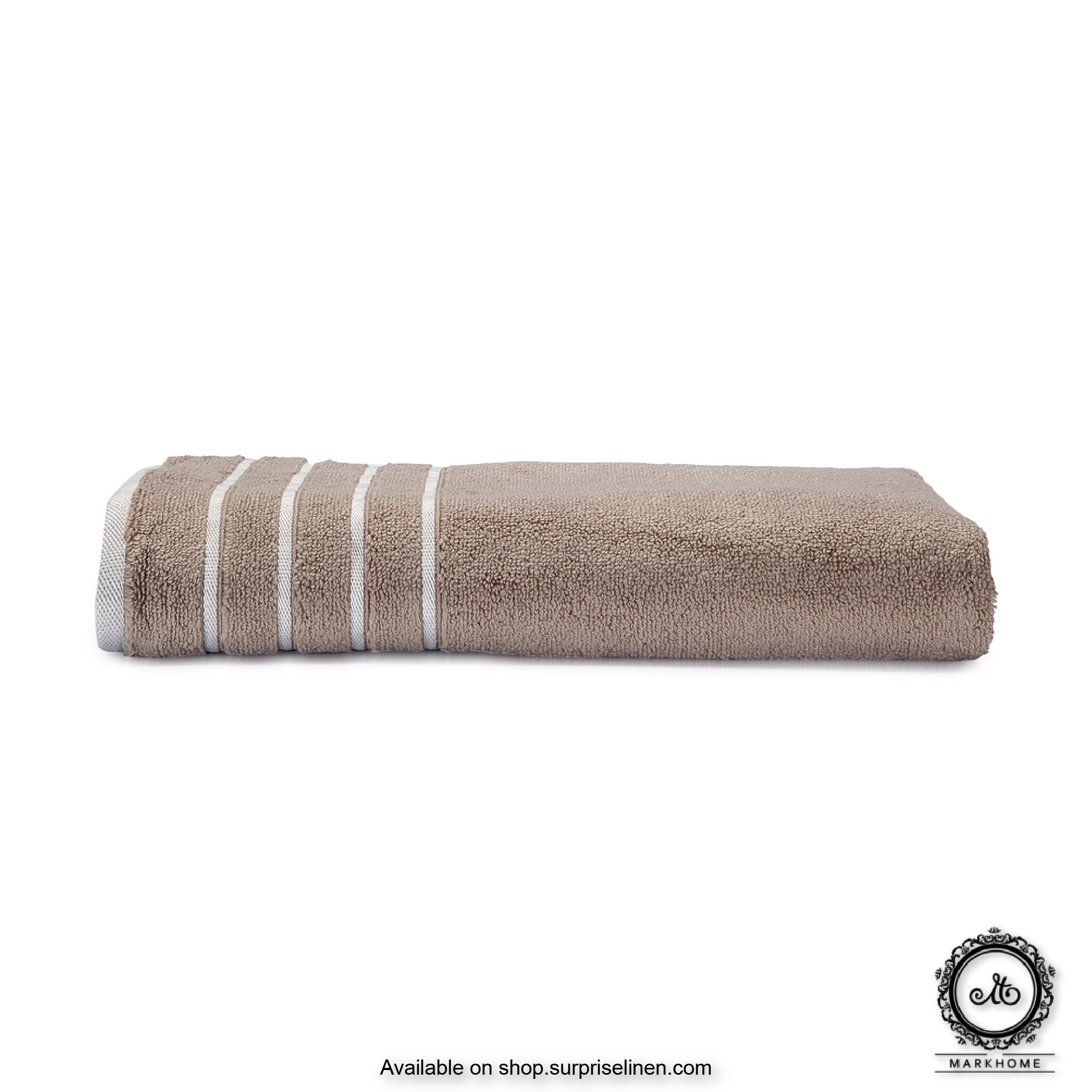 Mark Home - 100% Cotton 500 GSM Zero Twist Anti Microbial Treated Simply Soft Bath Towel (Beige)