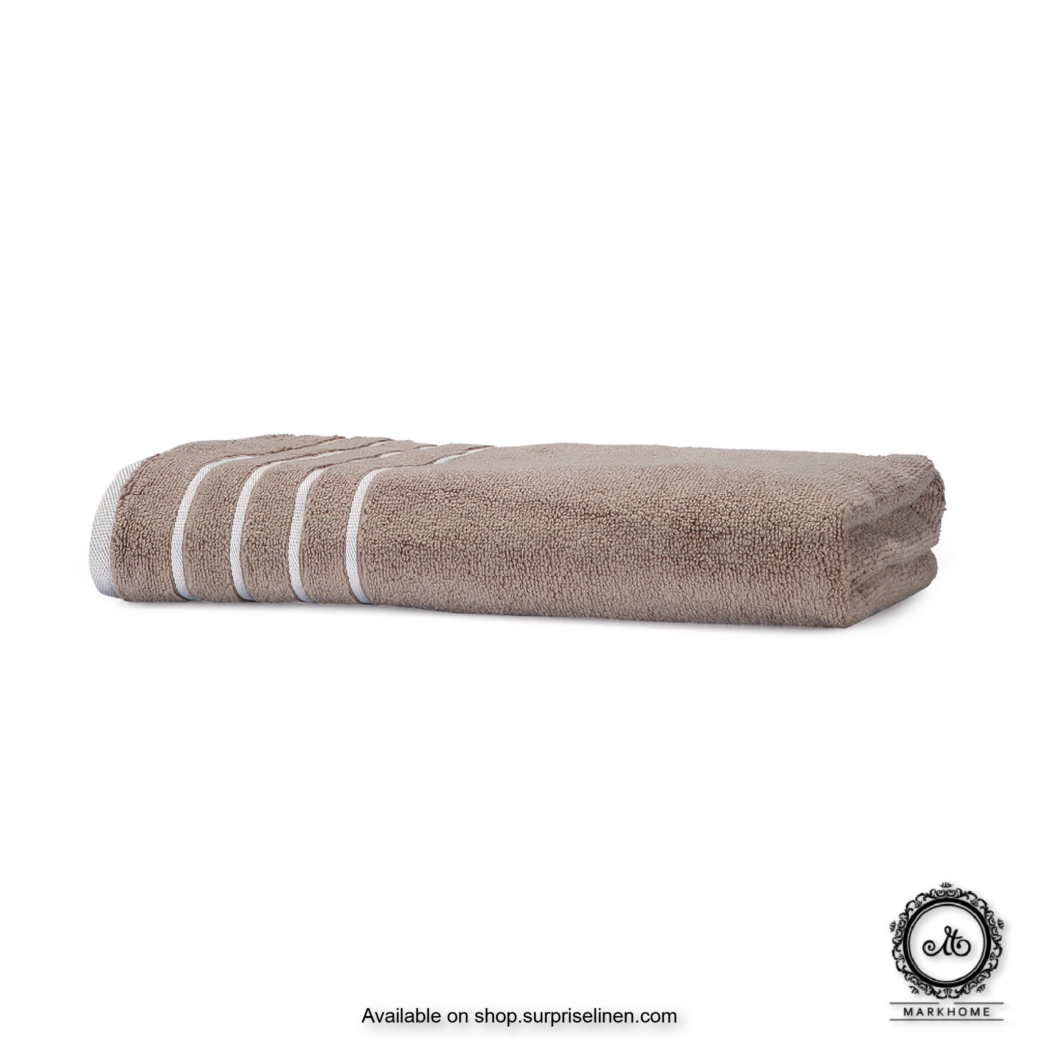 Mark Home - 100% Cotton 500 GSM Zero Twist Anti Microbial Treated Simply Soft Bath Towel (Beige)