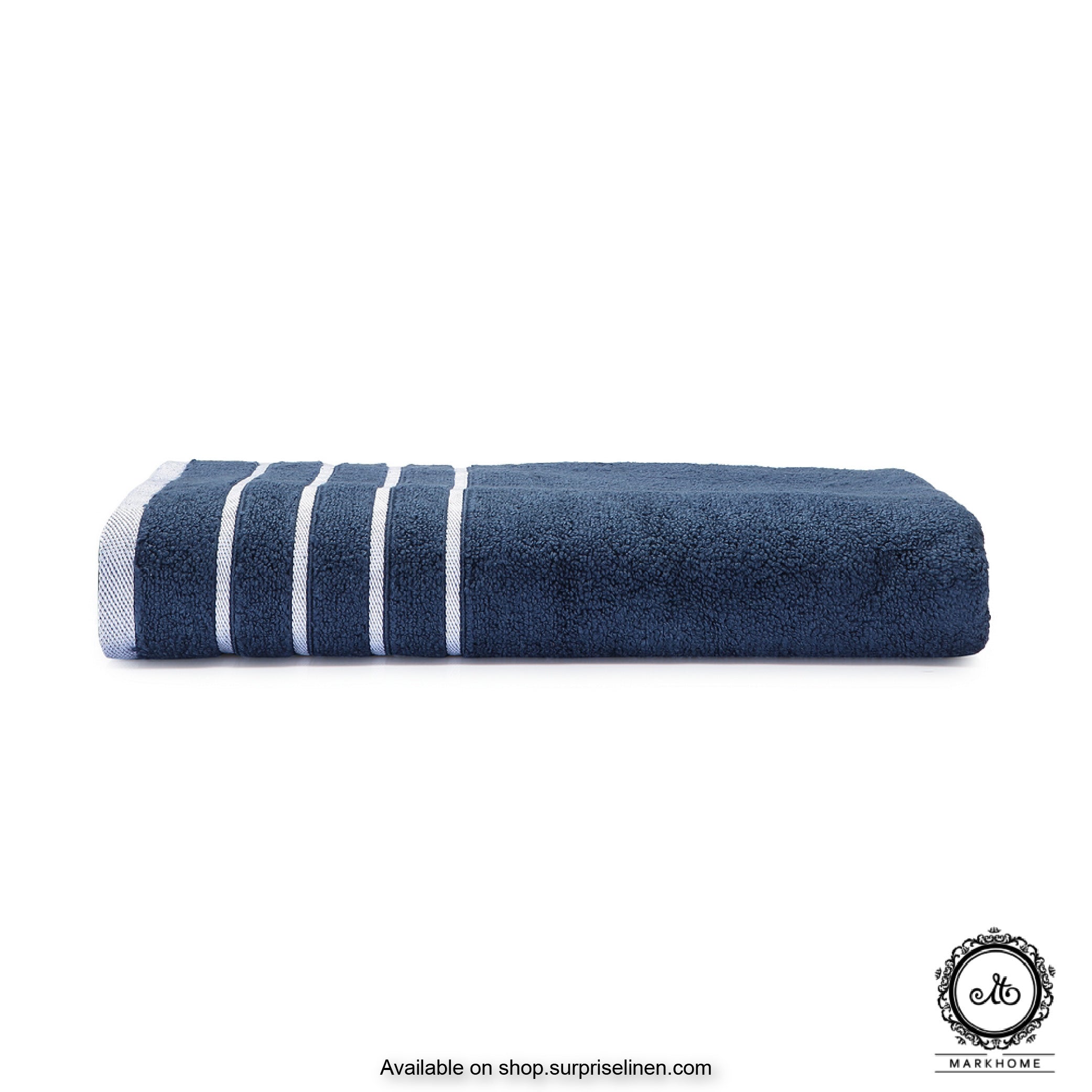 Mark Home - 100% Cotton 500 GSM Zero Twist Anti Microbial Treated Simply Soft Bath Towel (Navy)