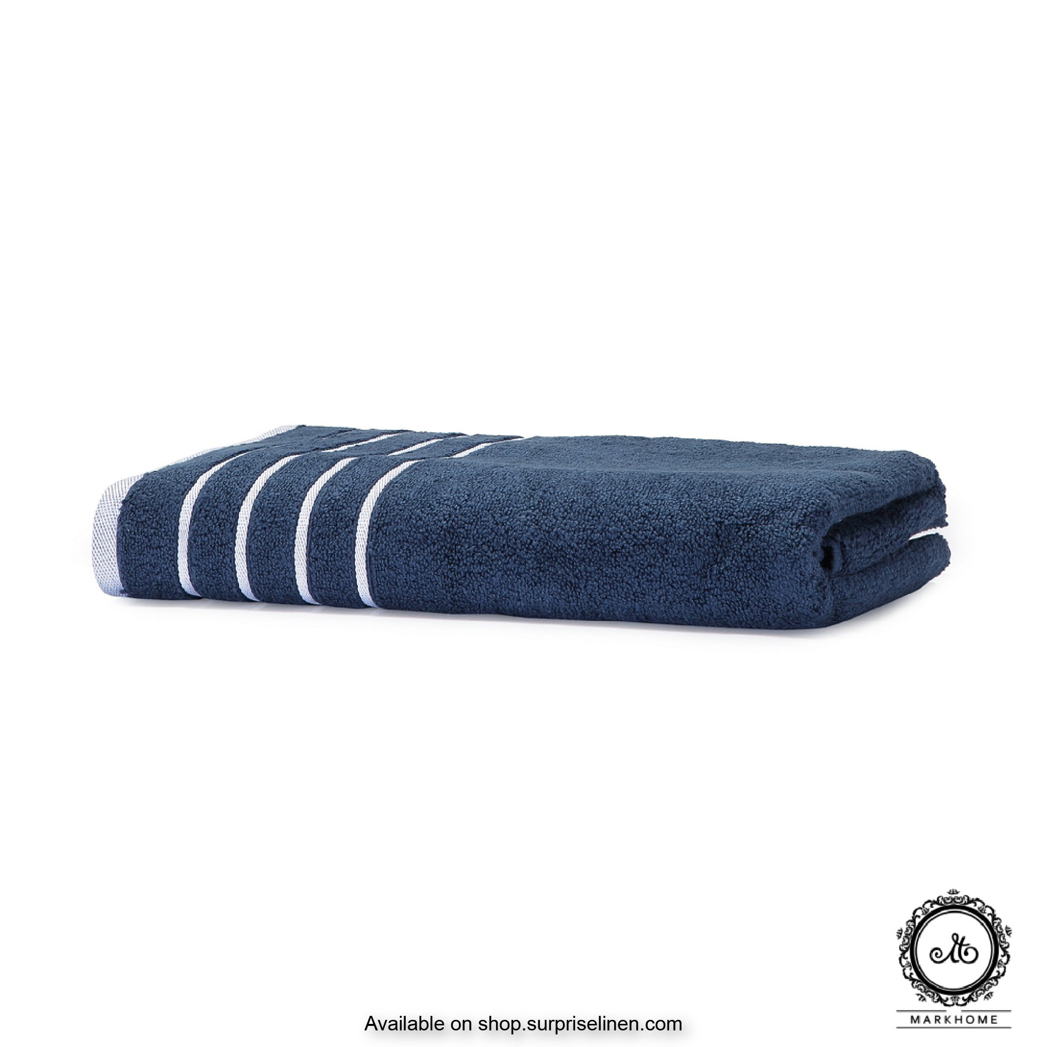 Mark Home - 100% Cotton 500 GSM Zero Twist Anti Microbial Treated Simply Soft Bath Towel (Navy)