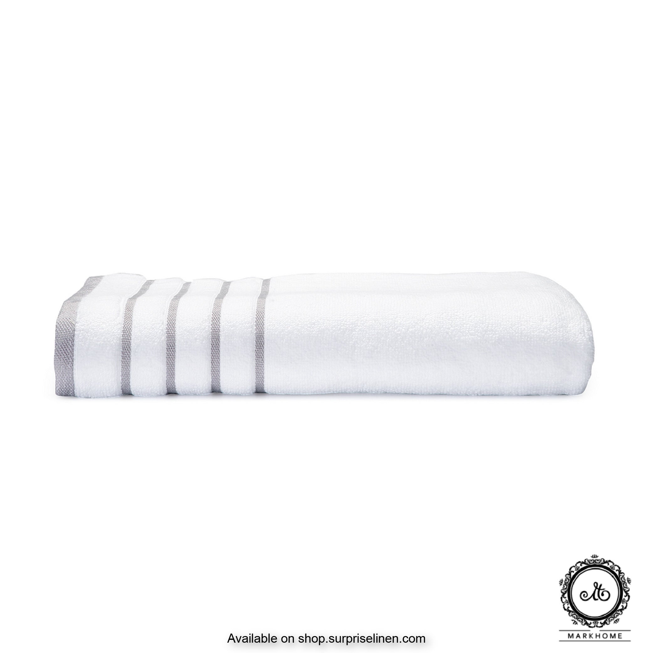Mark Home - 100% Cotton 500 GSM Zero Twist Anti Microbial Treated Simply Soft Bath Towel (White)