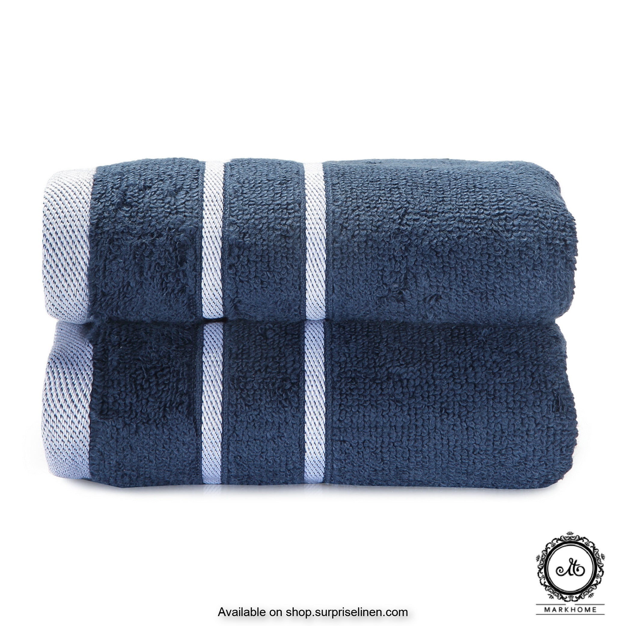 Mark Home - 100% Cotton 500 GSM Zero Twist Anti Microbial Treated Simply Soft Hand Towel (Navy)