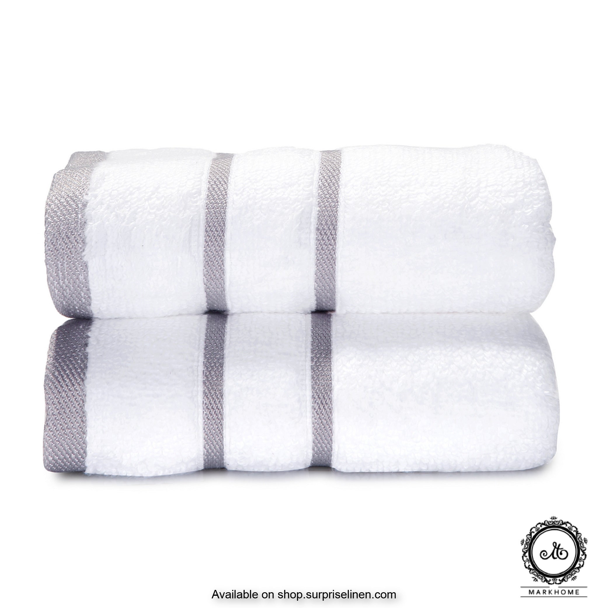 Mark Home - 100% Cotton 500 GSM Zero Twist Anti Microbial Treated Simply Soft Hand Towel (White)