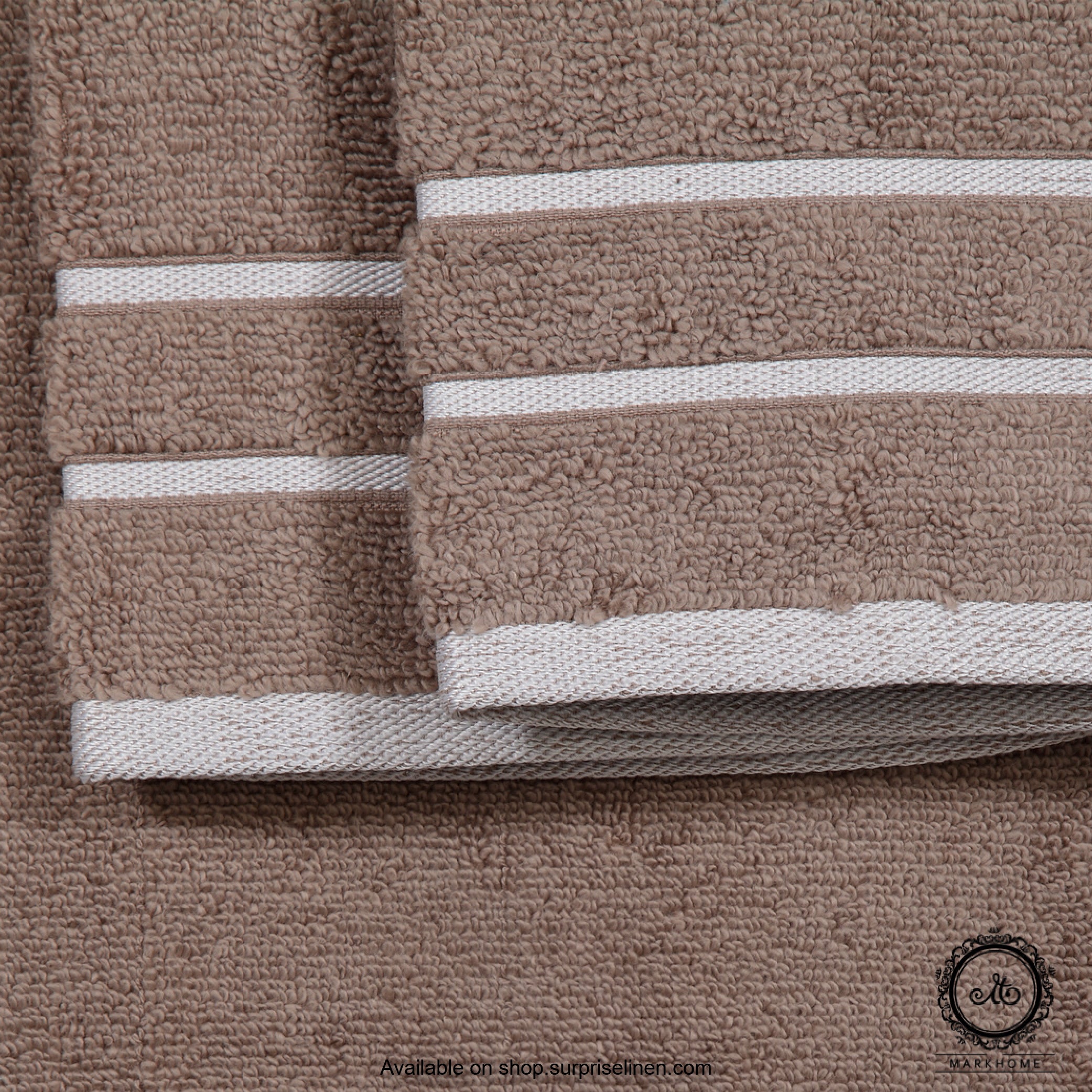Mark Home - 100% Cotton 500 GSM Zero Twist Anti Microbial Treated Simply Soft Gift Set of 06 Pcs (Beige)