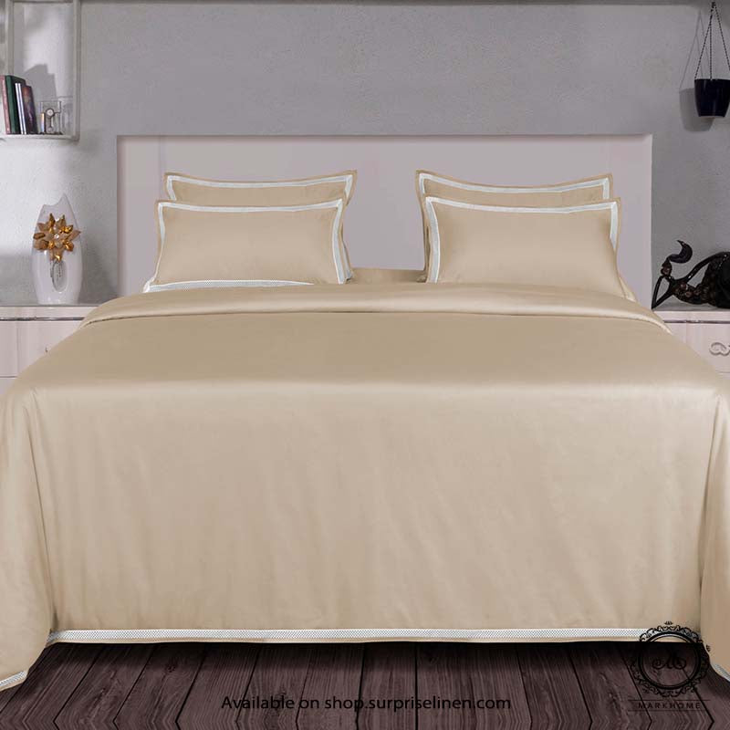 Mark Home - 100% Cotton Satin Suisse 400 TC 6 pcs Bed Ensemble Set (Khaki)