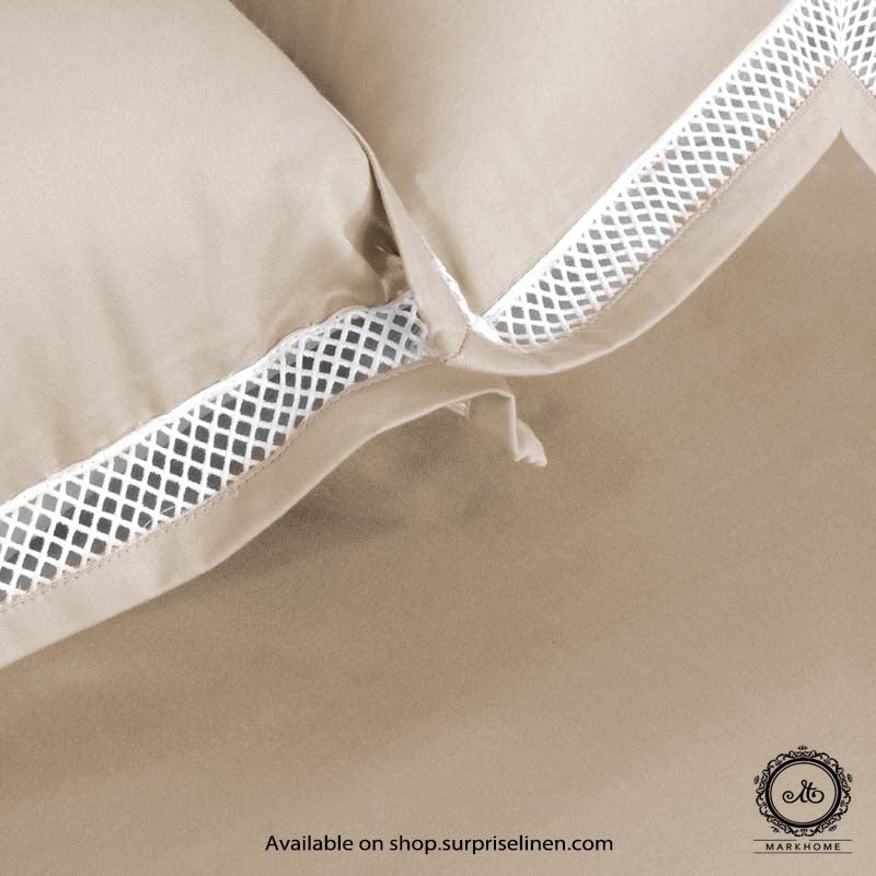 Mark Home - 100% Cotton Satin Suisse 400 TC 6 pcs Bed Ensemble Set (Khaki)