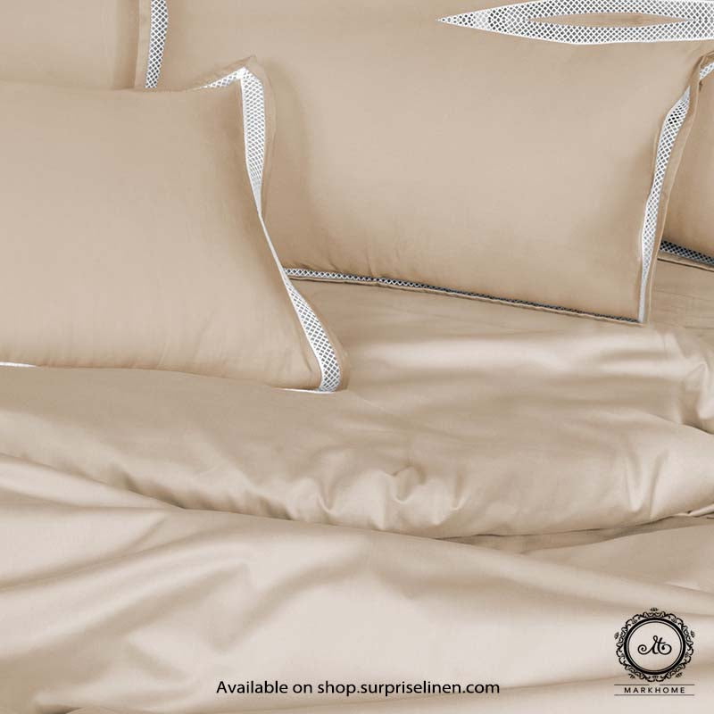 Mark Home - 100% Cotton Satin Suisse 400 TC 6 pcs Bed Ensemble Set (Khaki)