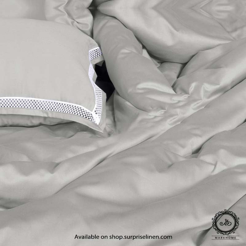 Mark Home - 100% Cotton Satin Suisse 400 TC 6 pcs Bed Ensemble Set (Silver)