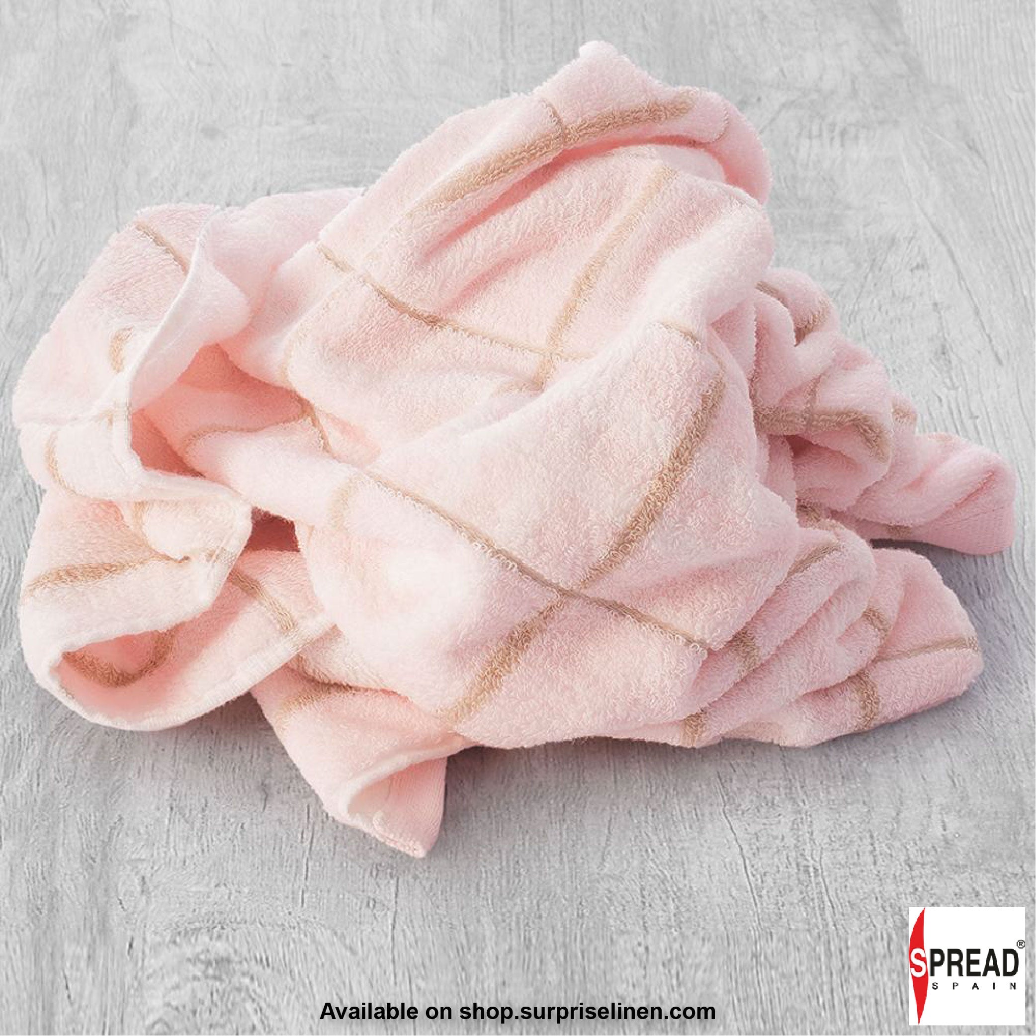 Spread Spain - 100% Cotton 400 GSM Tiles Bath Towel (Pink)