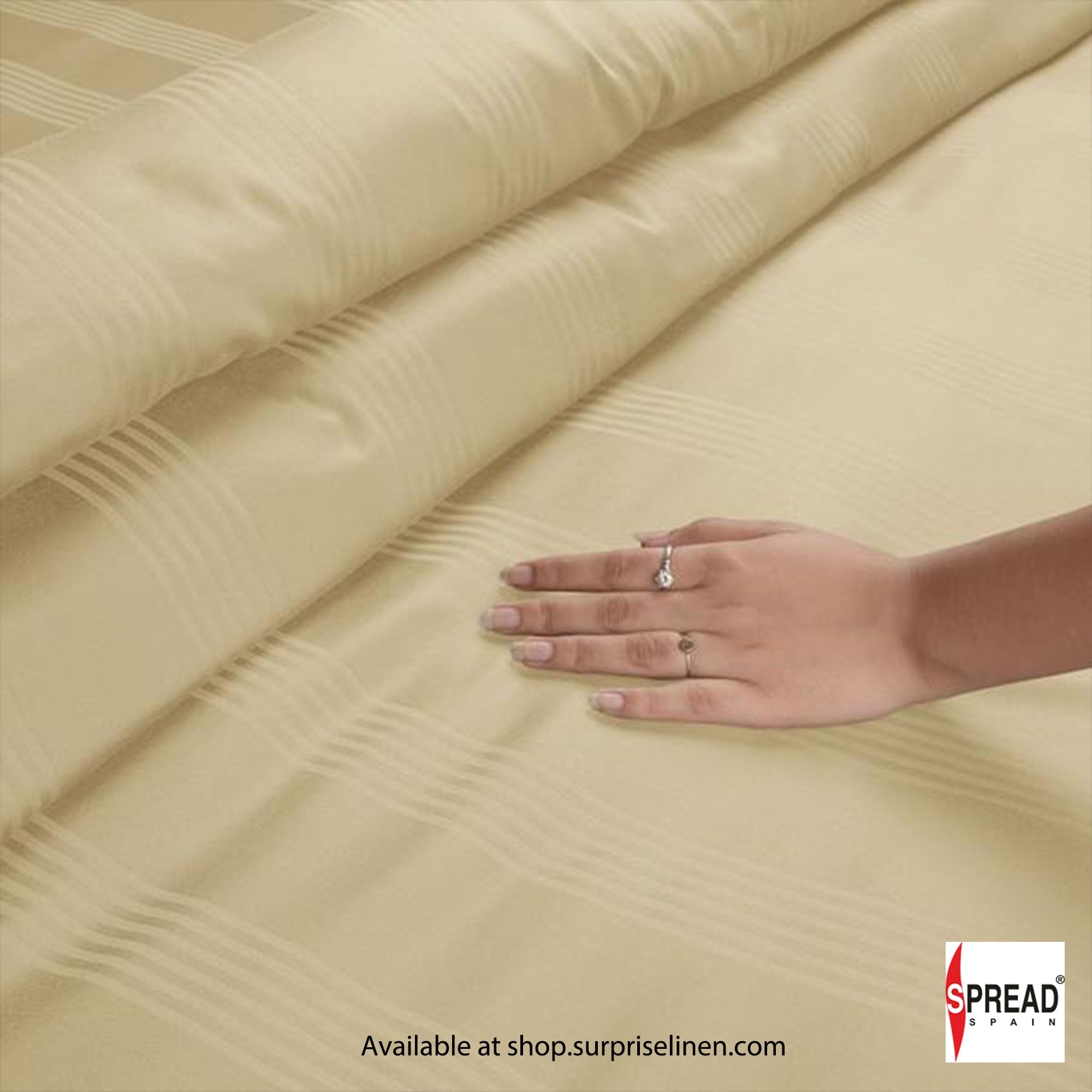 Spread Spain - 450Thread Count Premium Cotton Barcode Bed Sheet Set (Gold)