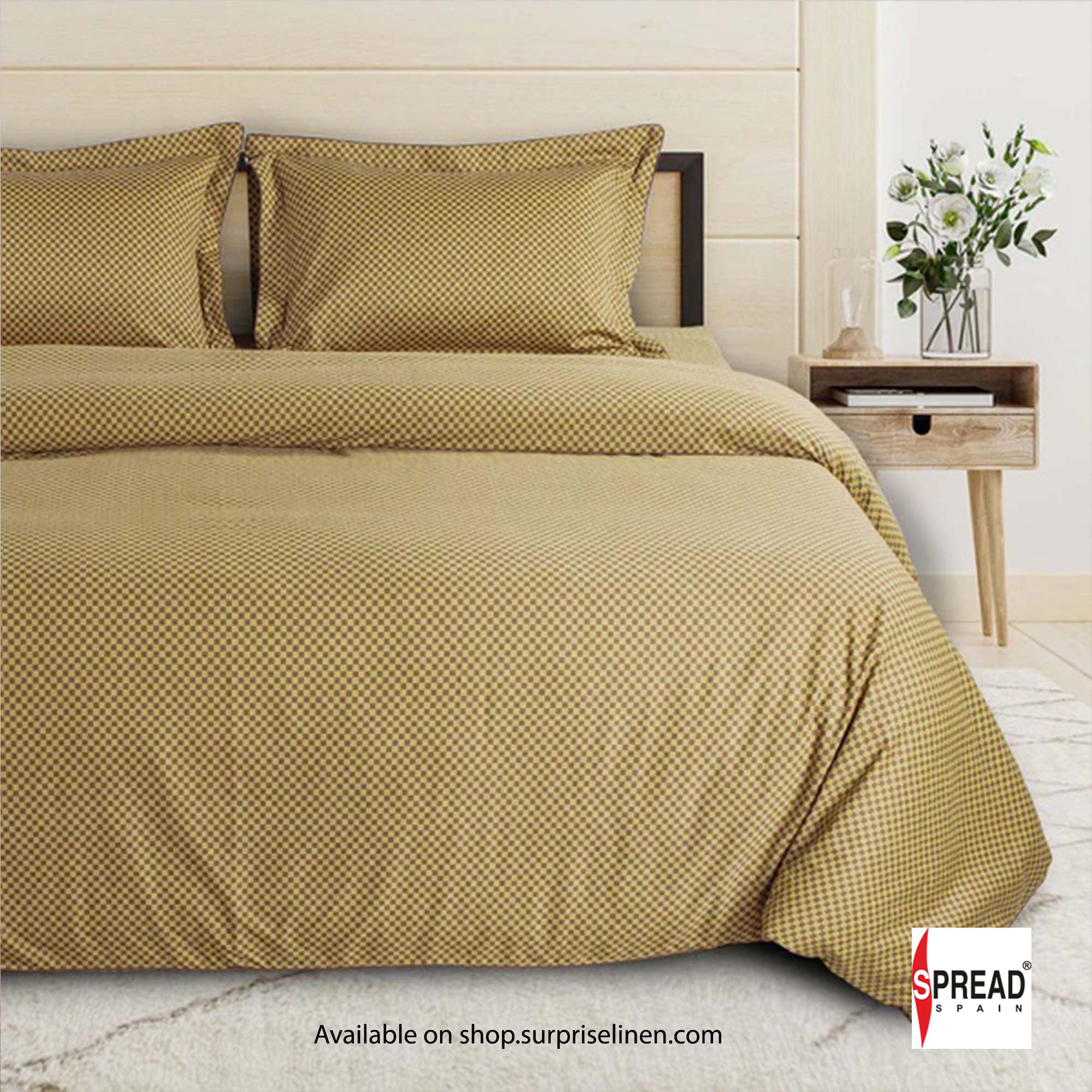 Spread Spain - The Geo Tokyo 500 Thread Count Cotton Bedsheet Set (Brown)