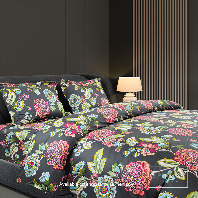 Spread Spain - Spring Summer Collection 500 TC Cotton 3 Pcs Bedsheet Set (Black)