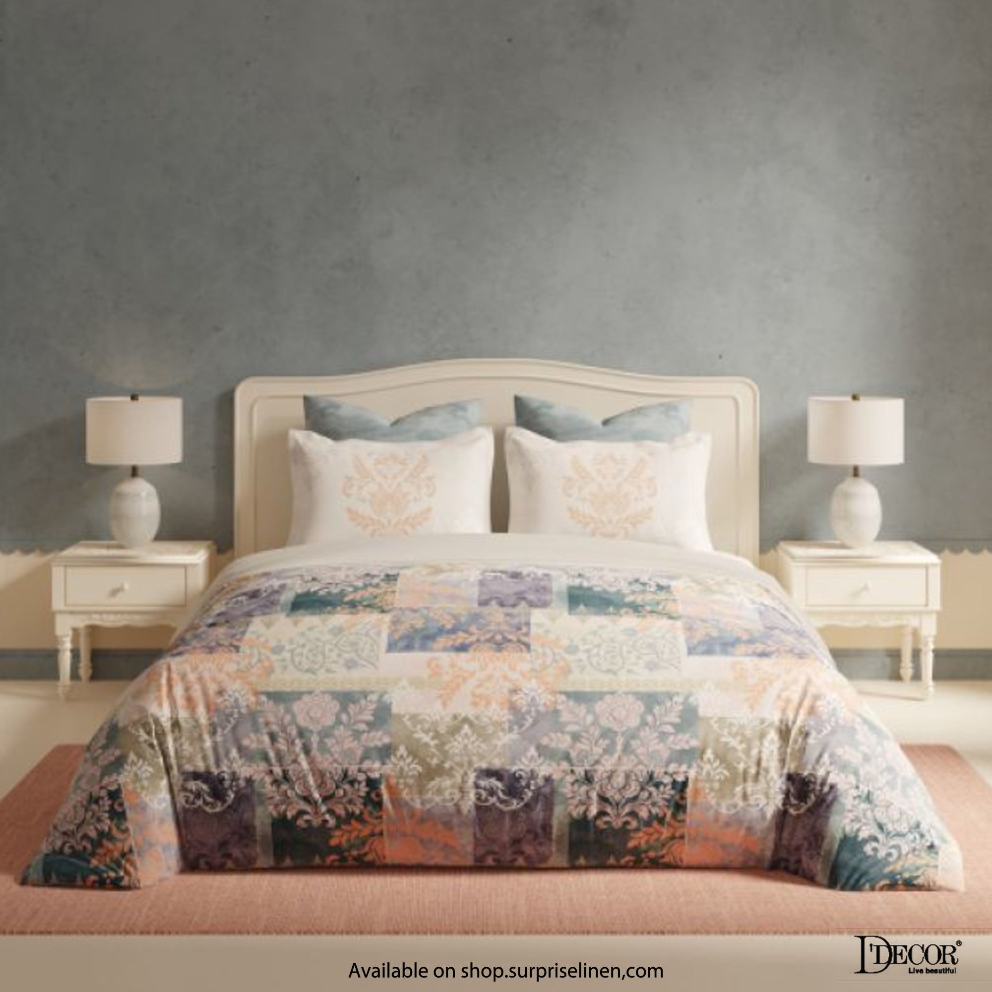 D'Decor - Kalakriti Collection Artisan King Size 5 Pcs 100% Cotton Bedsheet Set