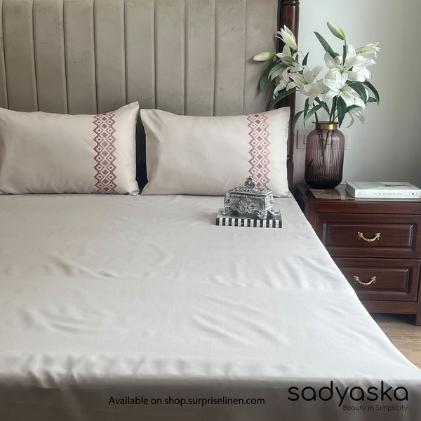 Sadyaska - Diandra Collection Cotton Rich 3 Pcs Bedsheet Set (Ivory)