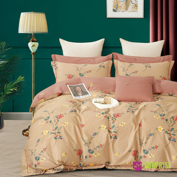 Luxury Essentials By Surprise Home - Decor Collection 400TC Organic Cotton 3 Pcs Super King Size Bedsheet (Beige)