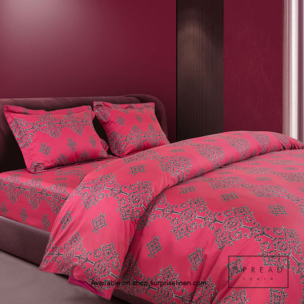 Spread Spain - Spring Summer Collection 500 TC Cotton 3 Pcs Bedsheet Set (Pink)