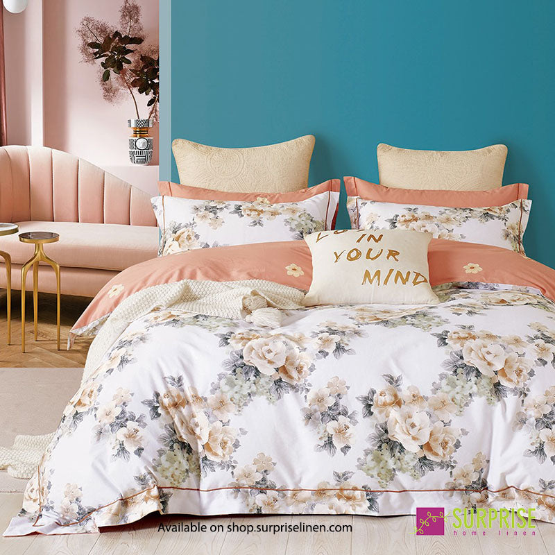 Luxury Essentials By Surprise Home Exclusive Calme Collection 3 Pcs Super King Size Bedsheet Set in 350 TC Premium Cotton (White Roses)