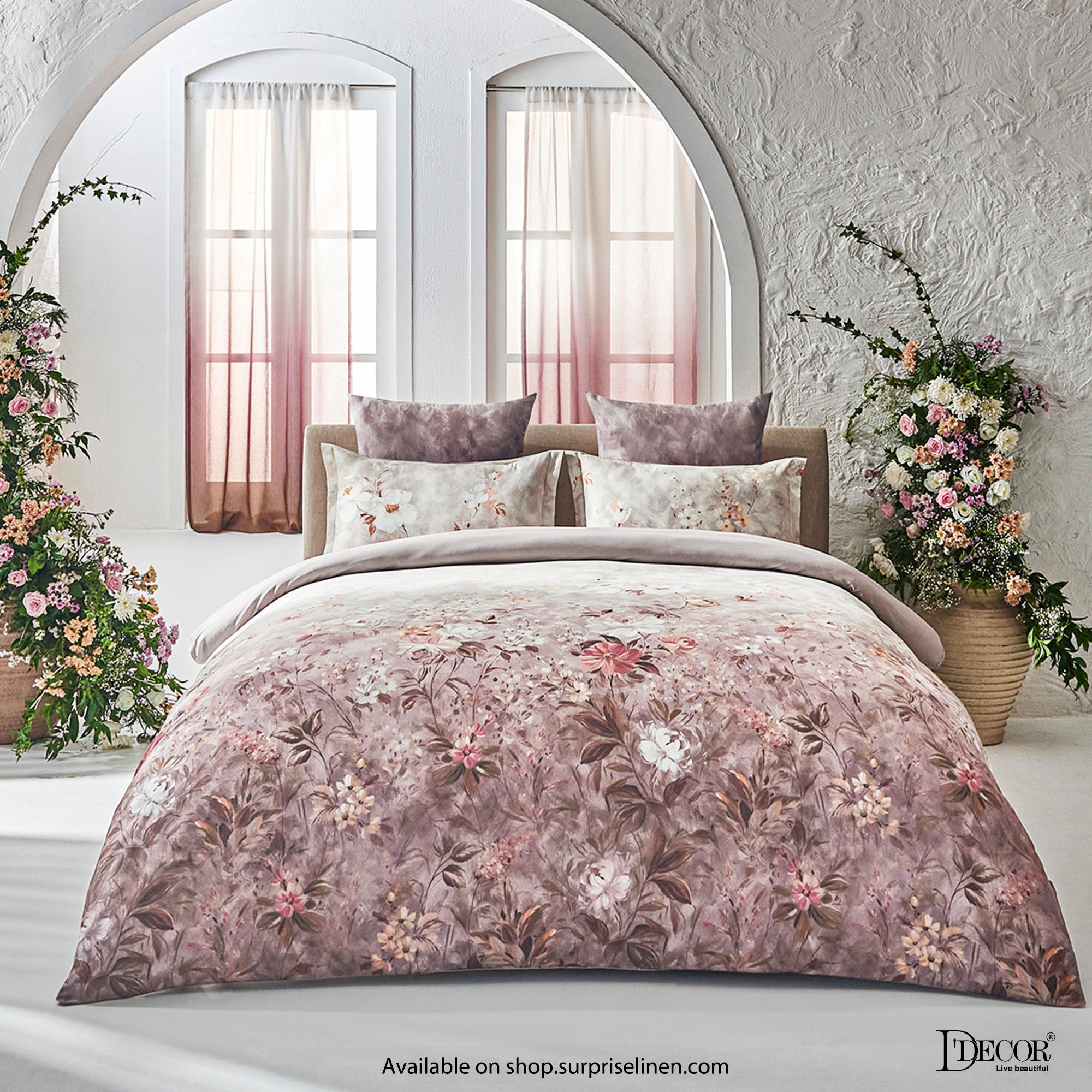 D'Decor - Fleur Collection Toasted Rose Bed Sheet Set