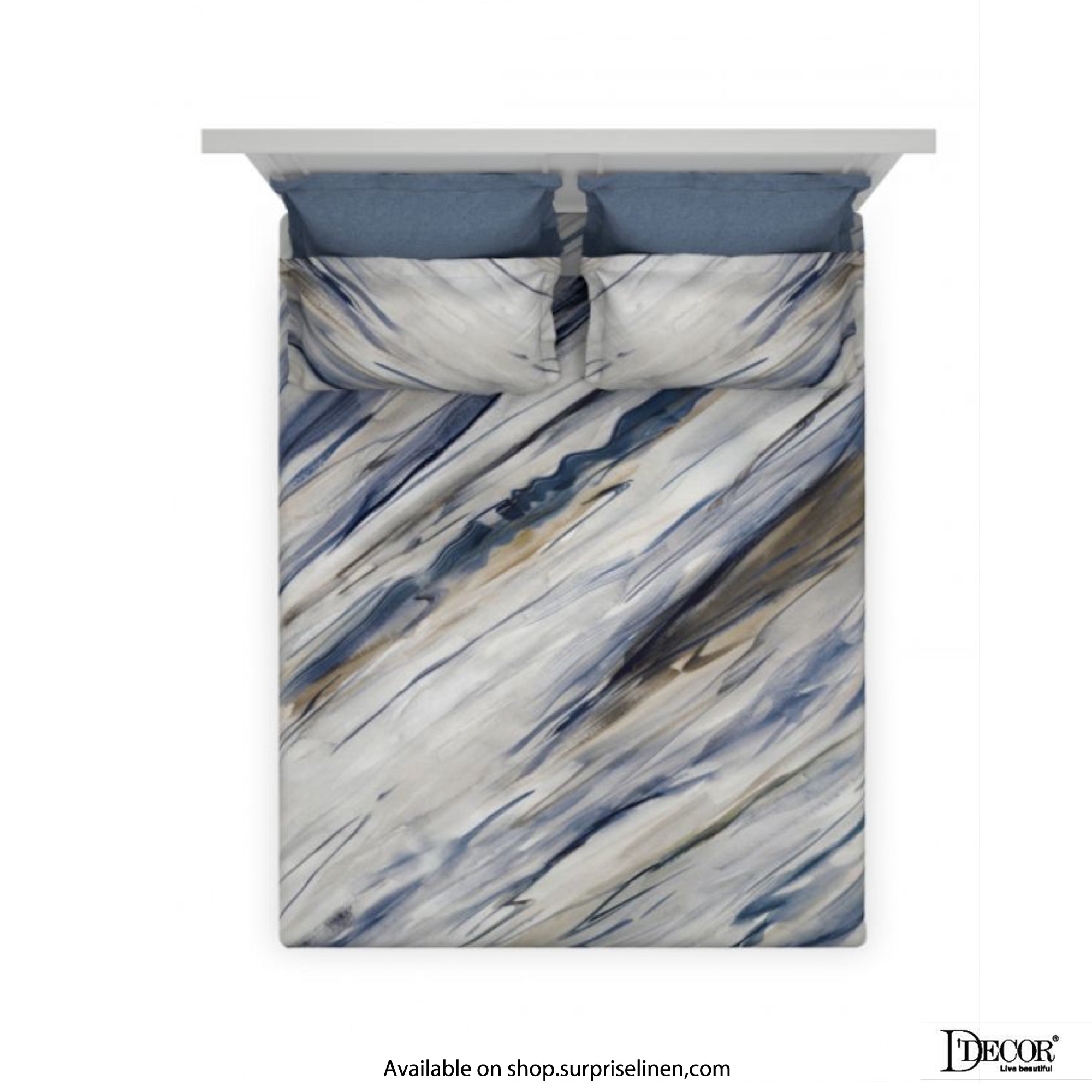 D'Decor - Orion Collection 100% Cotton Marble Bedsheet Set