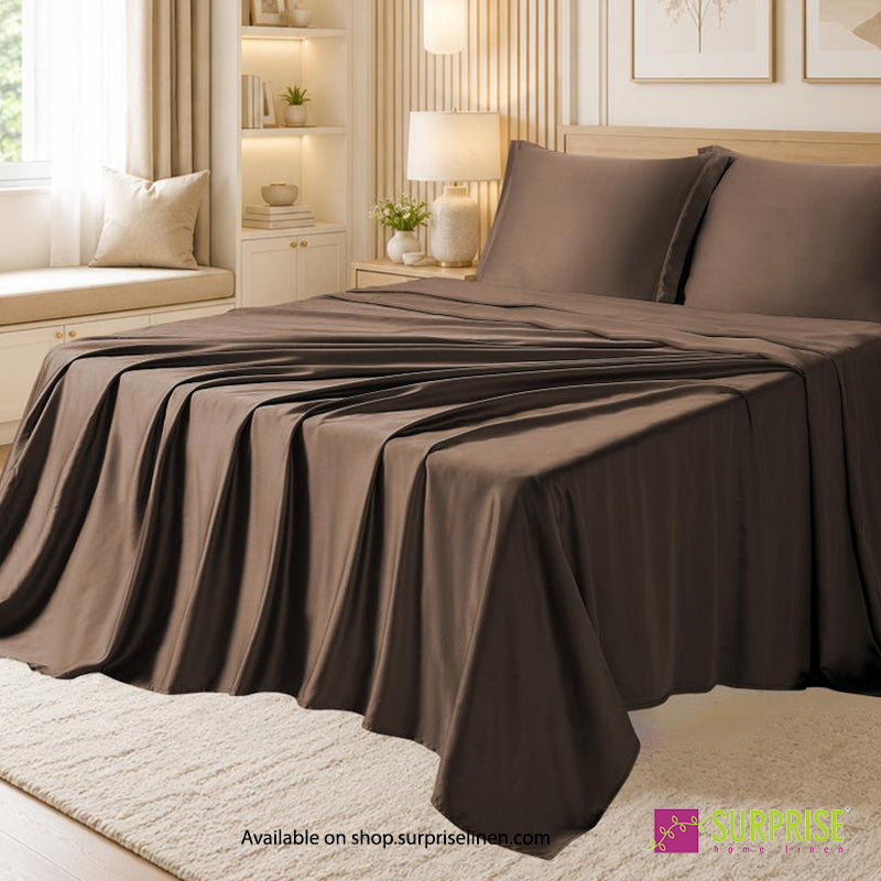 Surprise Home - Luxera Cocoa Tencel Bedsheet Set